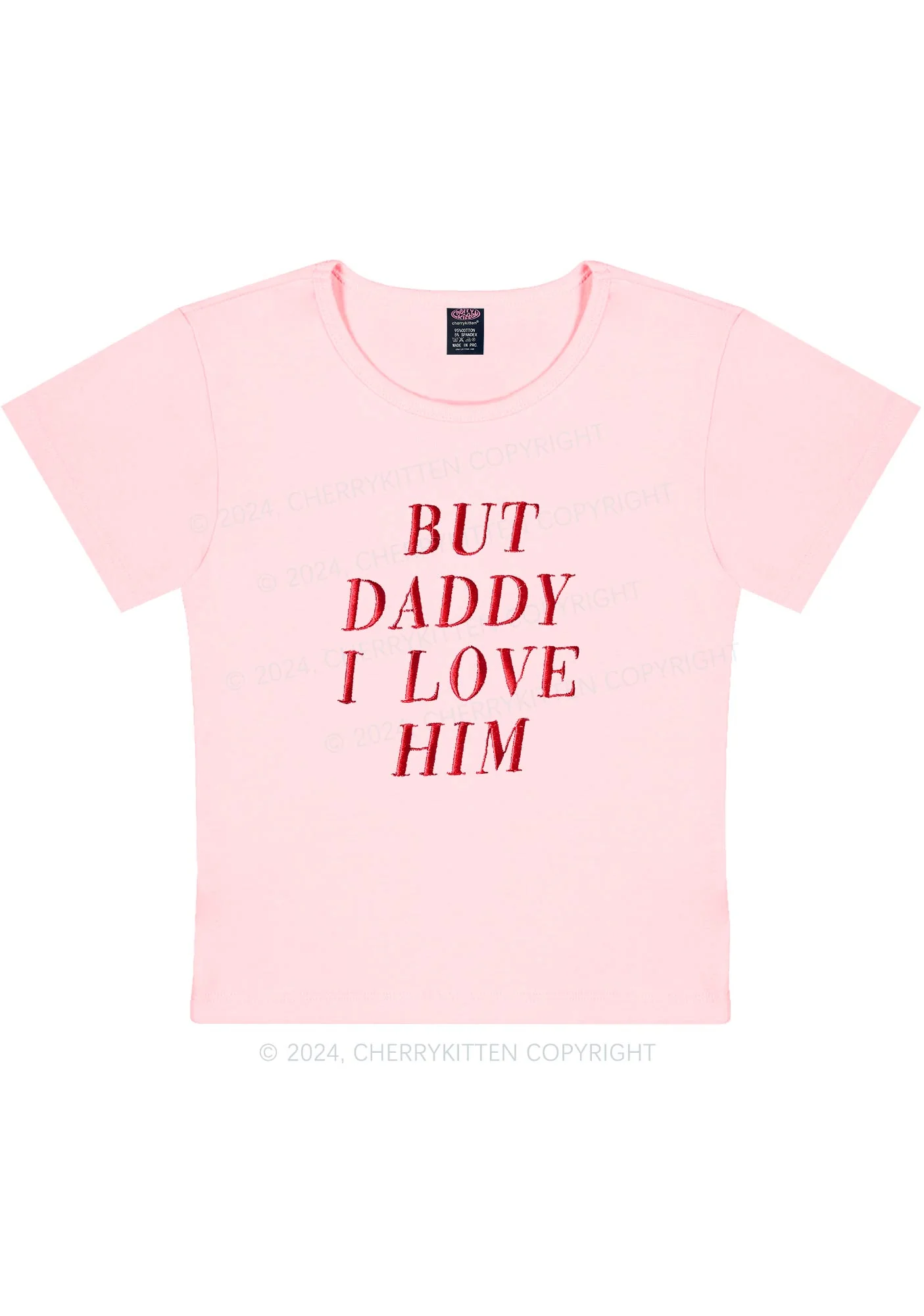 Embroidered Daddy I Love Him Y2K Baby Tee Cherrykitten - Image 5