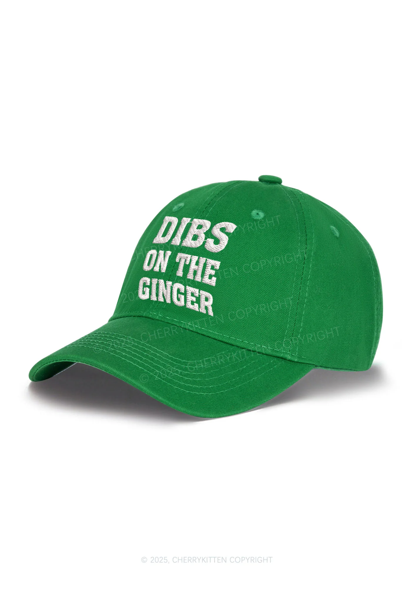 Embroidered Dibs On Ginger St Patricks Y2K Baseball Cap Cherrykitten - Image 2