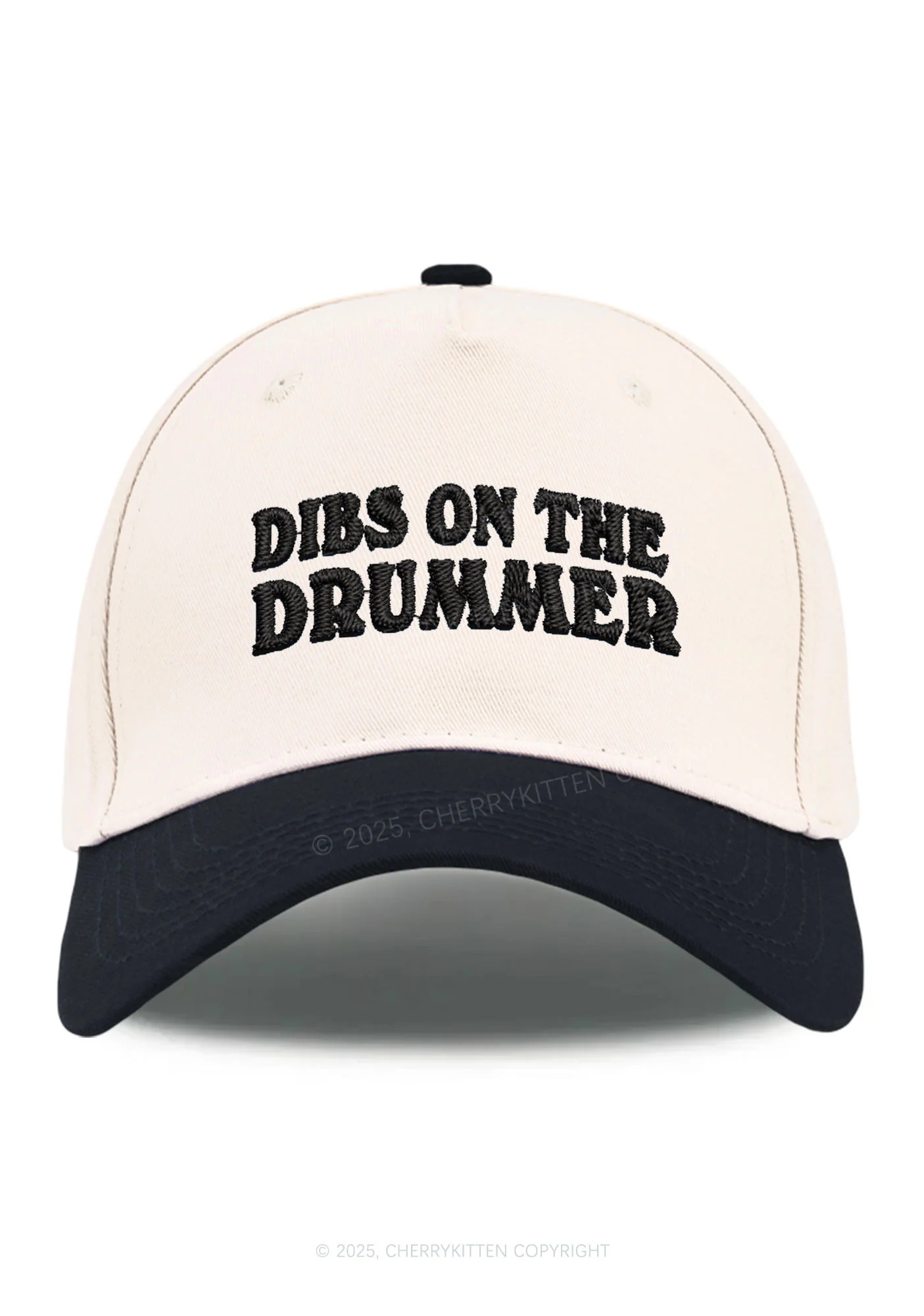 Embroidered Dibs On The Drummer Y2K Color Block Baseball Cap Cherrykitten - Image 5