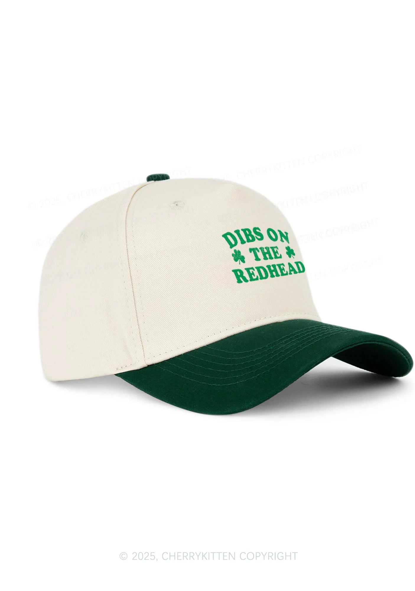 Embroidered Dibs On The Redhead St Patricks Y2K Color Block Baseball Cap Cherrykitten - Image 2