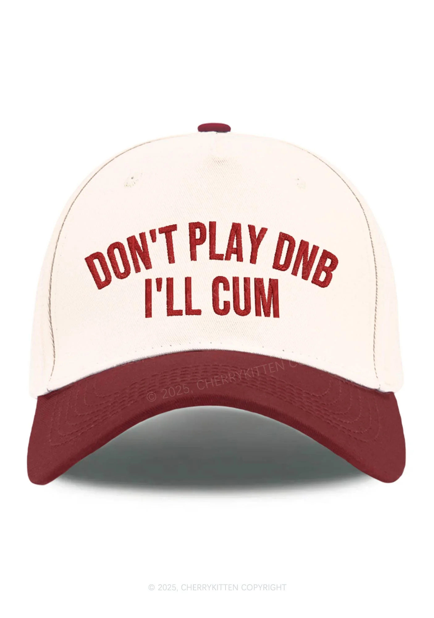 Embroidered Dont Play DNB Y2K Color Block Baseball Cap Cherrykitten - Image 4