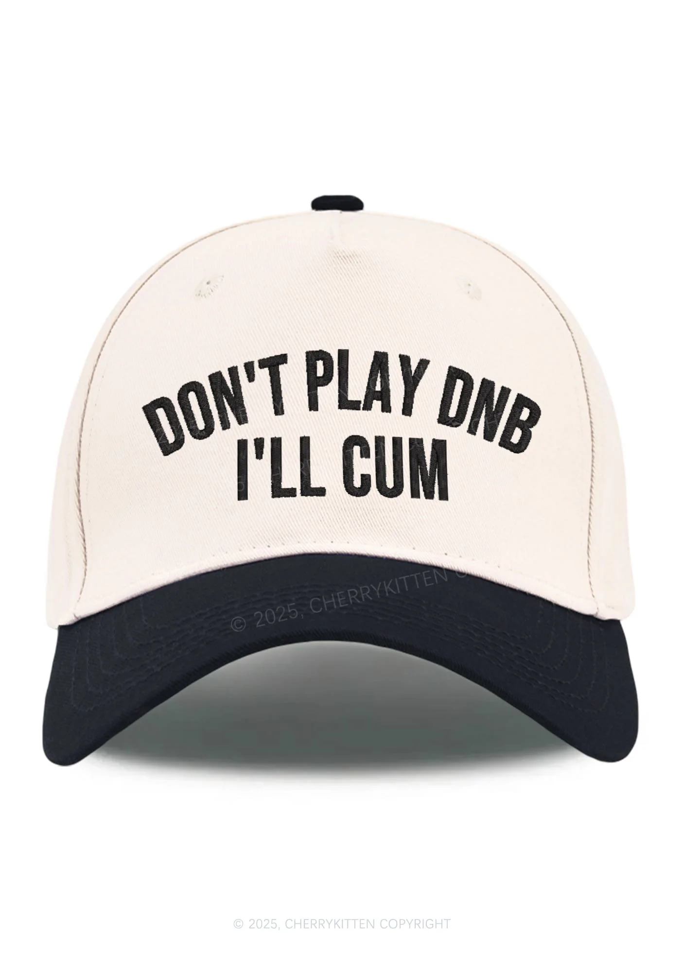Embroidered Dont Play DNB Y2K Color Block Baseball Cap Cherrykitten - Image 6