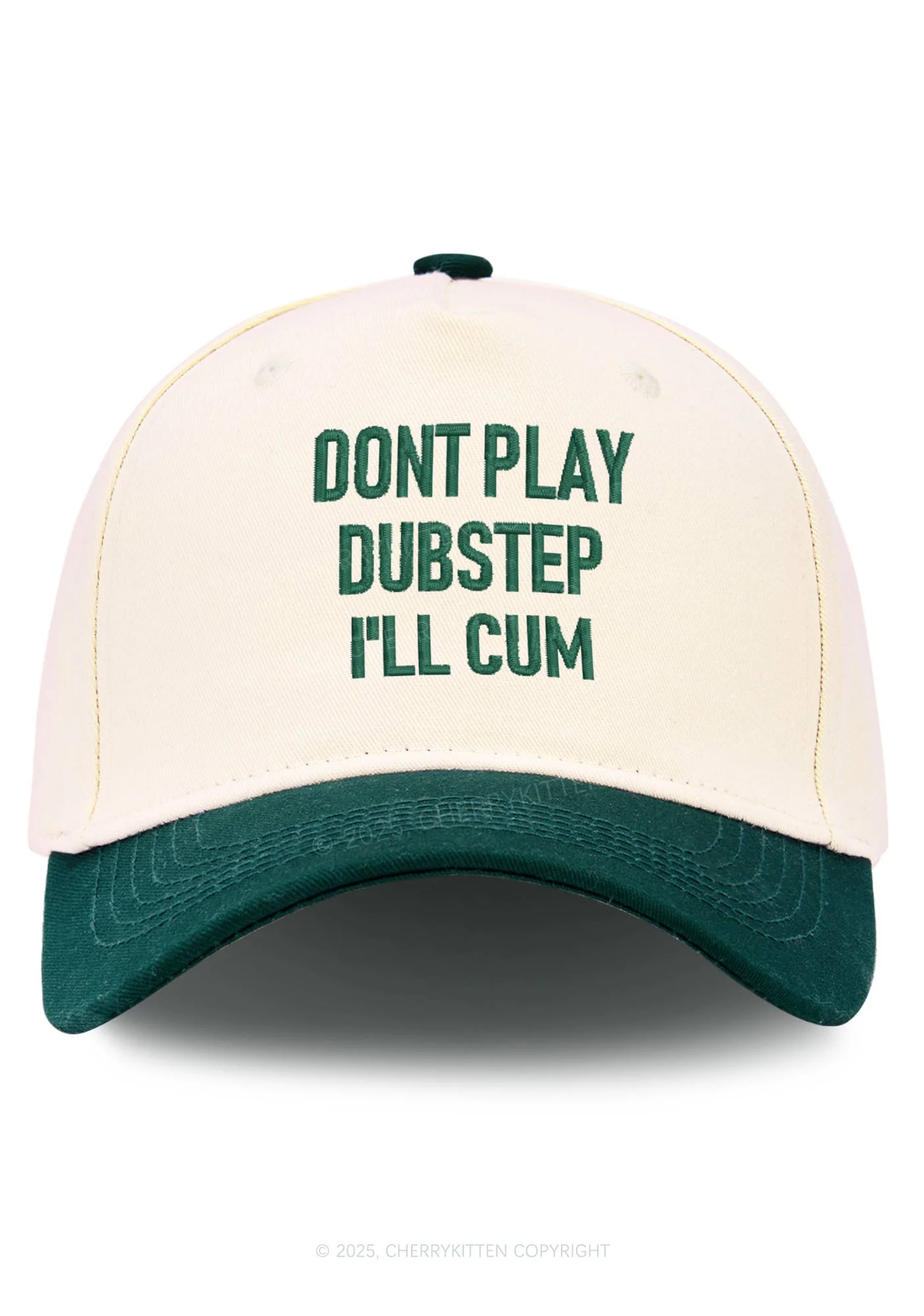 Embroidered Dont Play Dubstep Y2K Color Block Baseball Cap Cherrykitten - Image 5