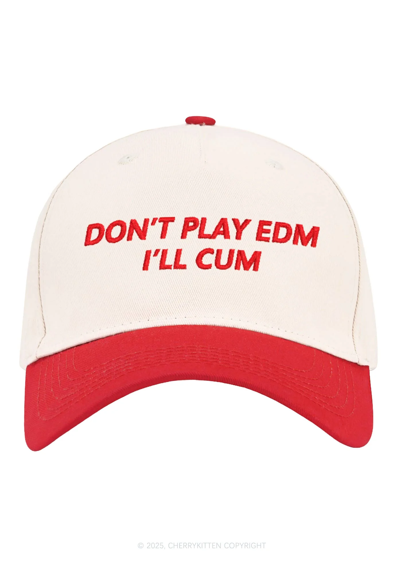 Embroidered Dont Play EDM Y2K Color Block Baseball Cap Cherrykitten - Image 4