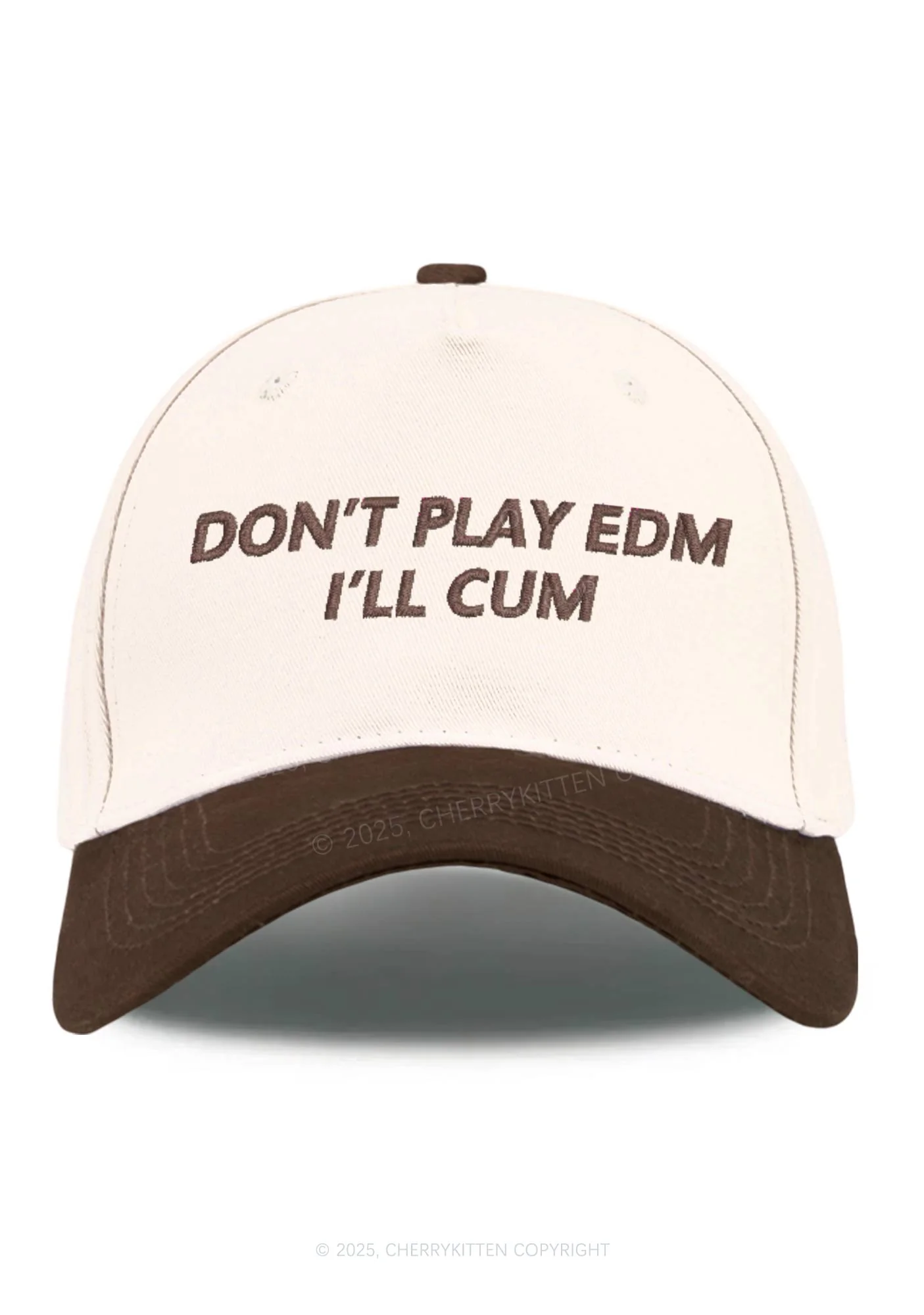 Embroidered Dont Play EDM Y2K Color Block Baseball Cap Cherrykitten - Image 5