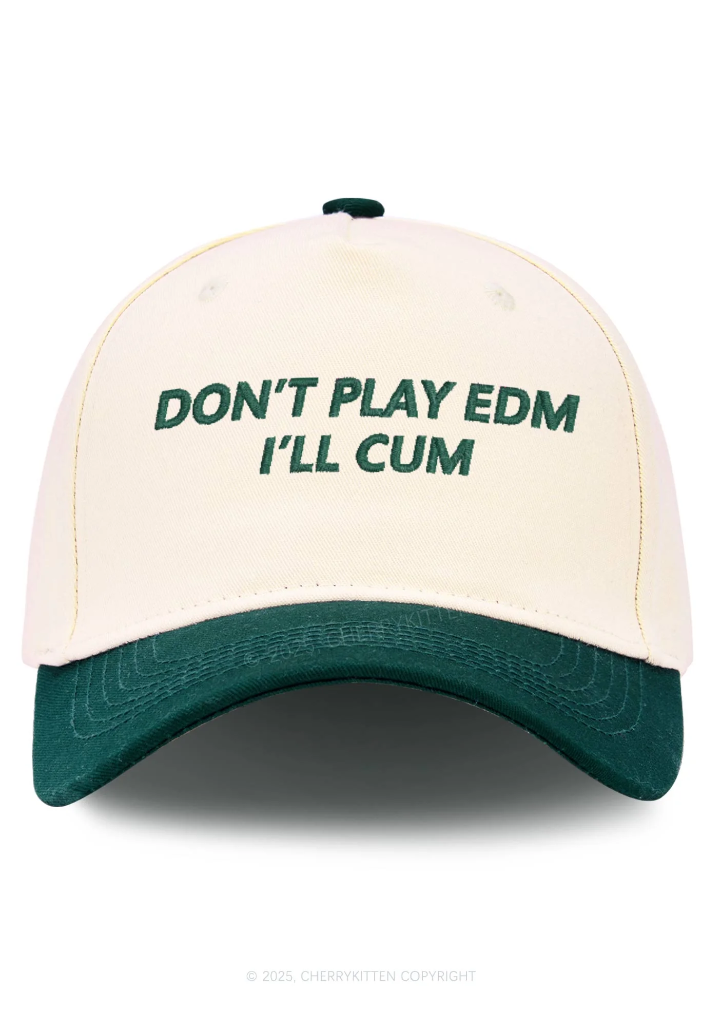 Embroidered Dont Play EDM Y2K Color Block Baseball Cap Cherrykitten - Image 6