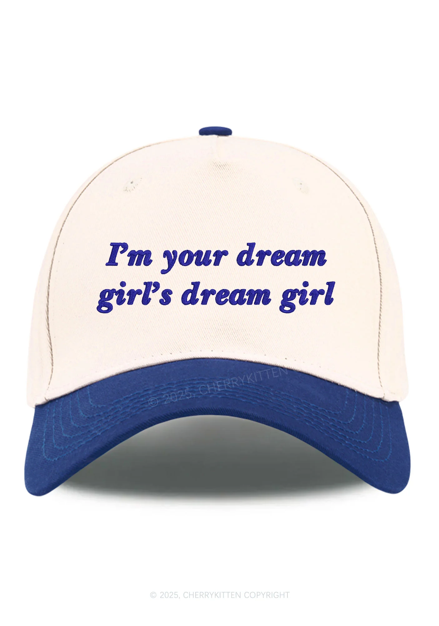 Embroidered Dream Girl Pride Y2K Color Block Baseball Cap Cherrykitten - Image 10