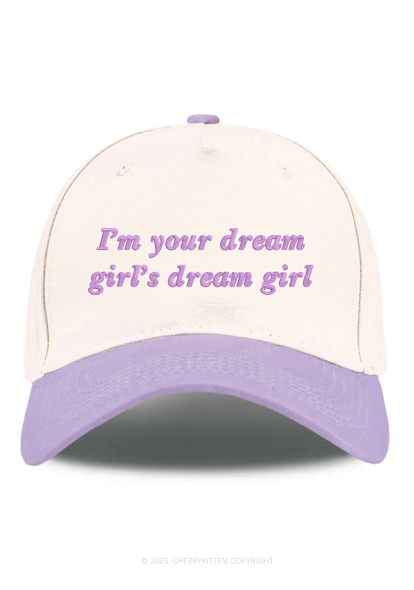 Embroidered Dream Girl Pride Y2K Color Block Baseball Cap Cherrykitten - Image 4
