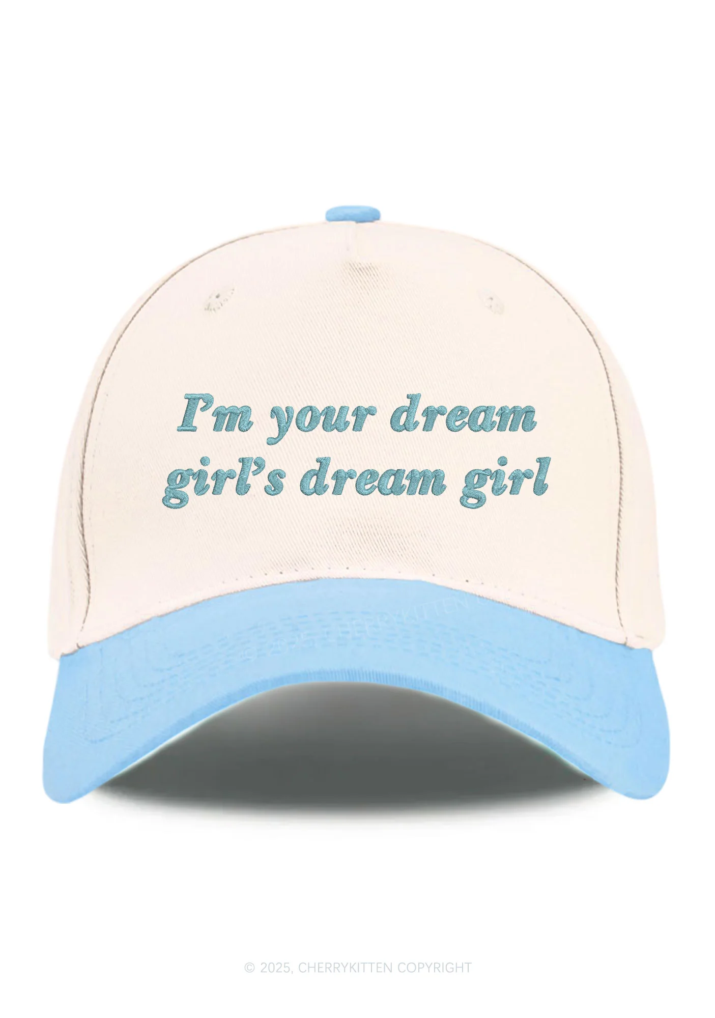Embroidered Dream Girl Pride Y2K Color Block Baseball Cap Cherrykitten - Image 5