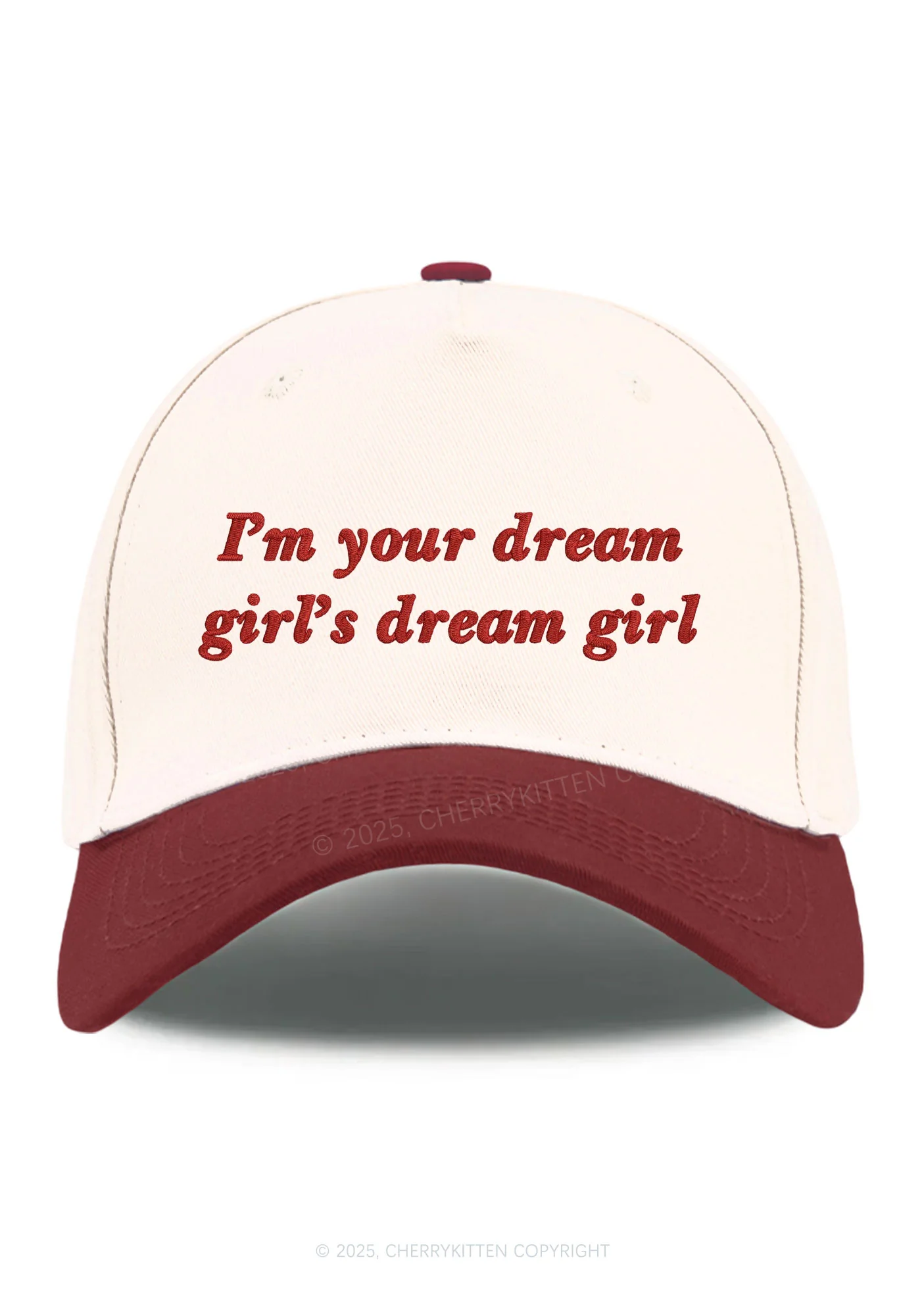 Embroidered Dream Girl Pride Y2K Color Block Baseball Cap Cherrykitten - Image 8