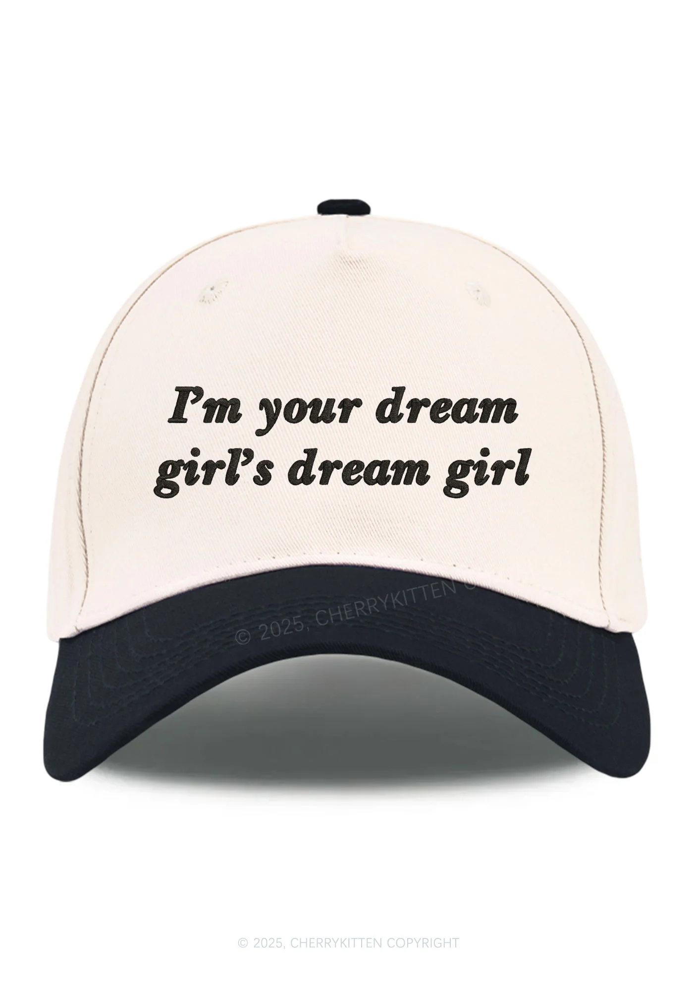 Embroidered Dream Girl Pride Y2K Color Block Baseball Cap Cherrykitten - Image 9