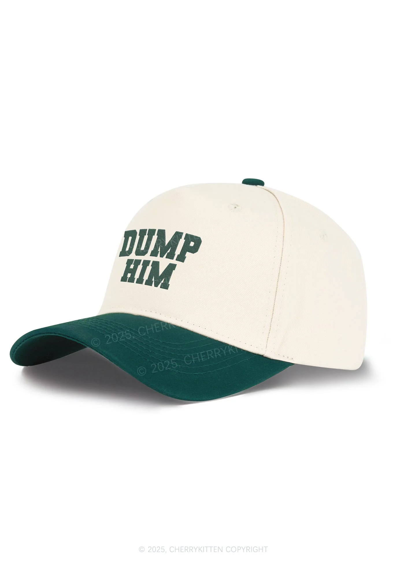 Embroidered Dump Him Y2K Color Block Baseball Cap Cherrykitten - Image 2