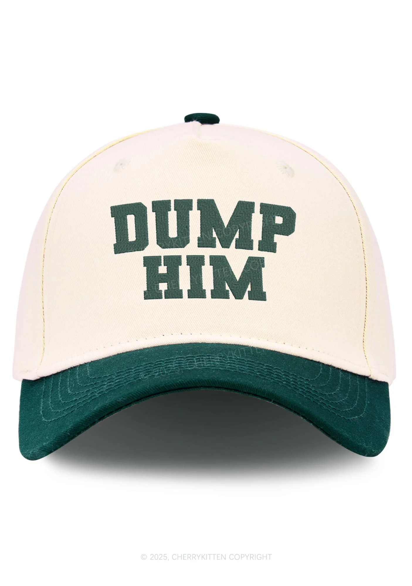 Embroidered Dump Him Y2K Color Block Baseball Cap Cherrykitten - Image 4