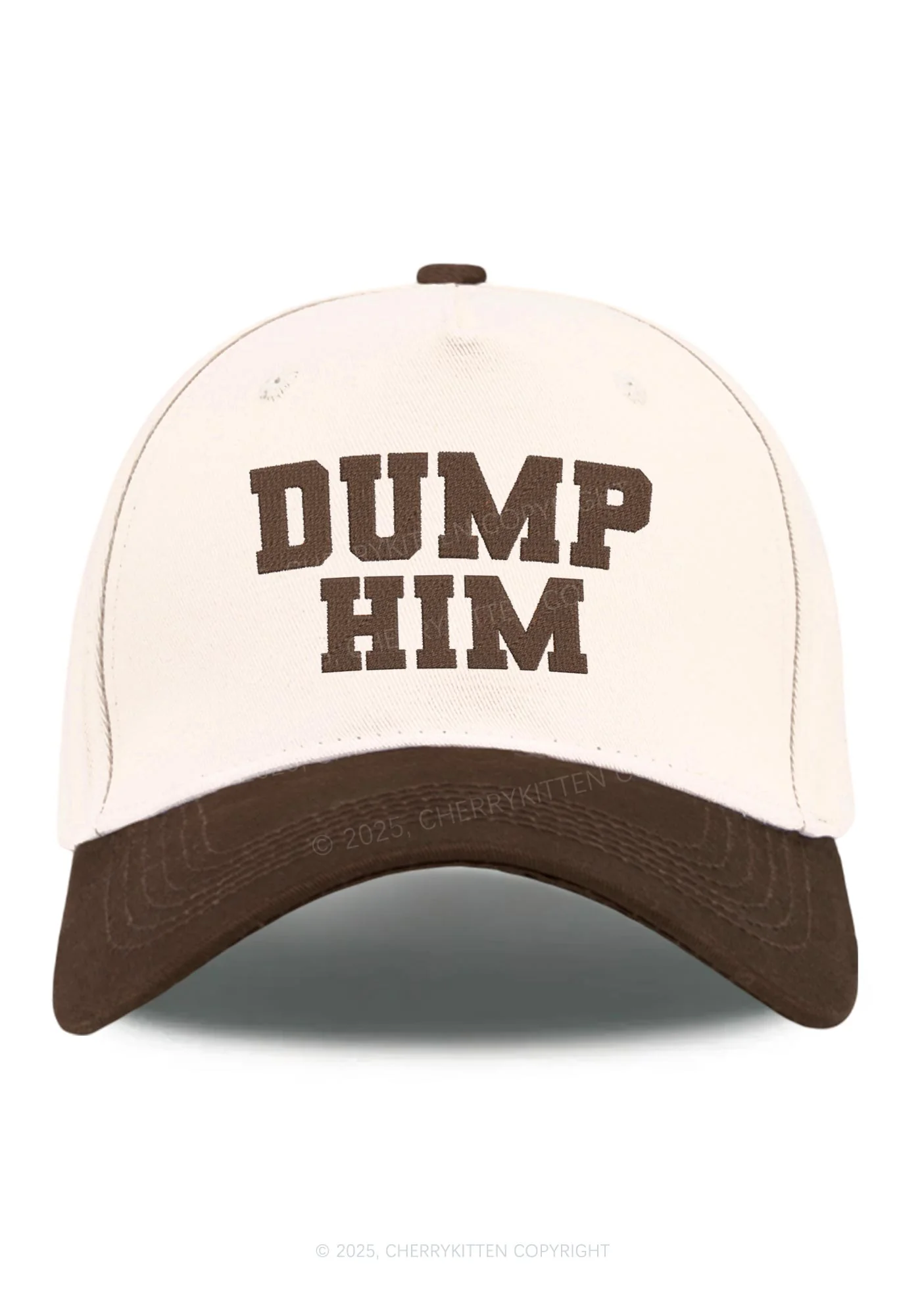 Embroidered Dump Him Y2K Color Block Baseball Cap Cherrykitten - Image 5