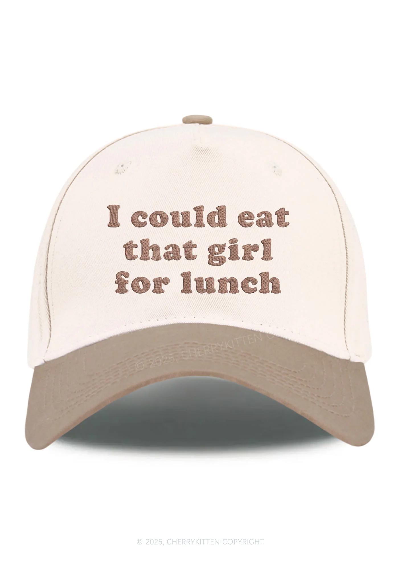 Embroidered Eat That Girl For Lunch Pride Y2K Color Block Baseball Cap Cherrykitten - Image 10