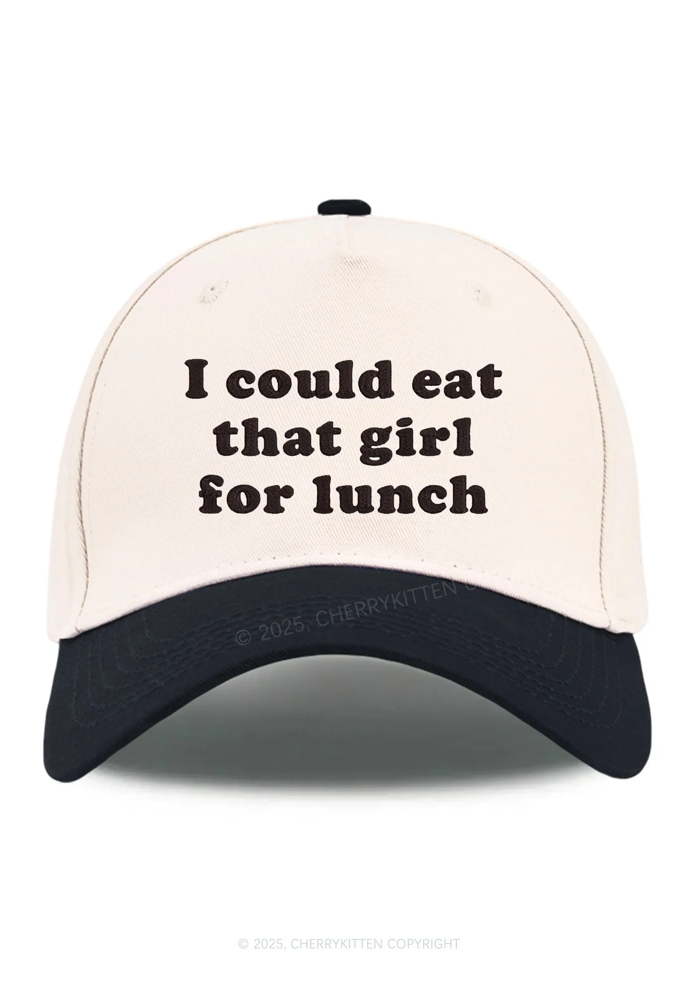 Embroidered Eat That Girl For Lunch Pride Y2K Color Block Baseball Cap Cherrykitten - Image 11