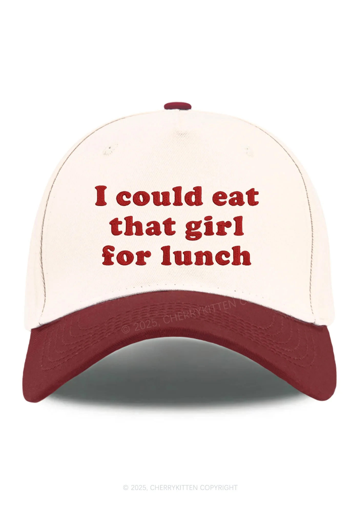 Embroidered Eat That Girl For Lunch Pride Y2K Color Block Baseball Cap Cherrykitten - Image 12