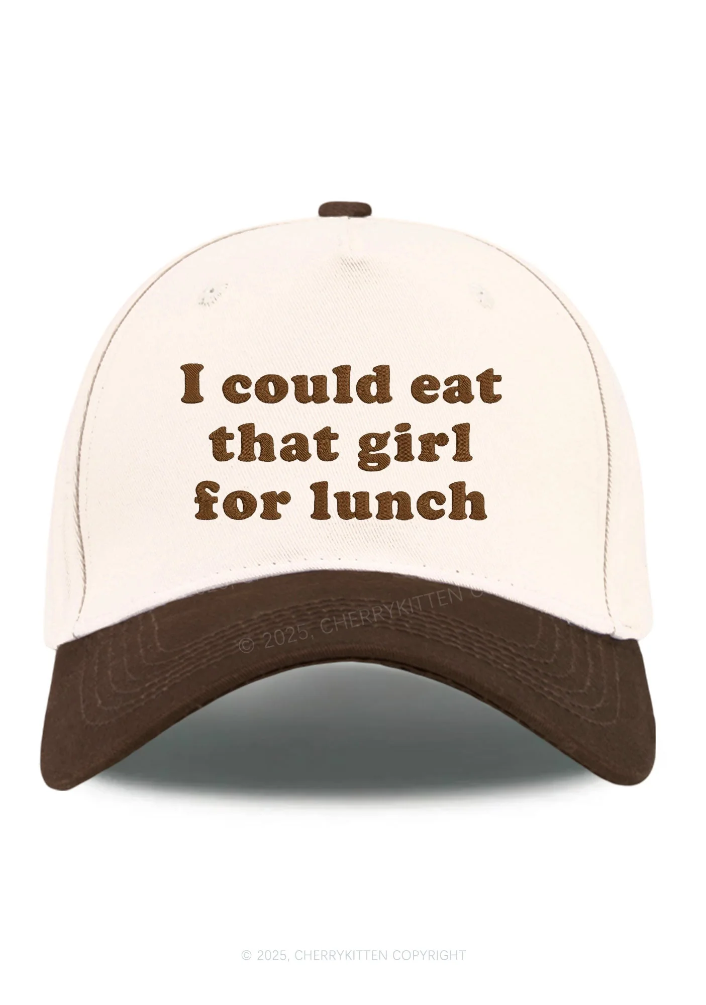 Embroidered Eat That Girl For Lunch Pride Y2K Color Block Baseball Cap Cherrykitten - Image 13