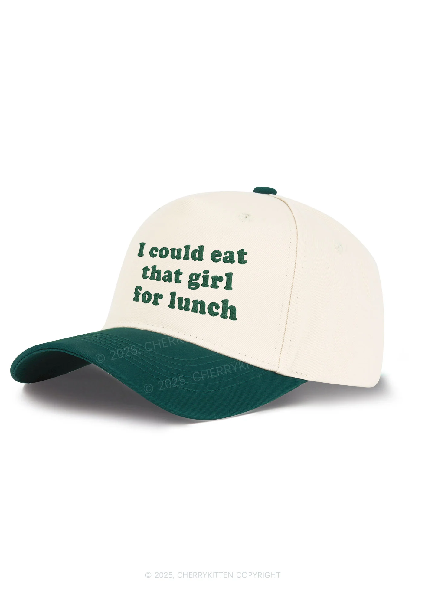Embroidered Eat That Girl For Lunch Pride Y2K Color Block Baseball Cap Cherrykitten - Image 2
