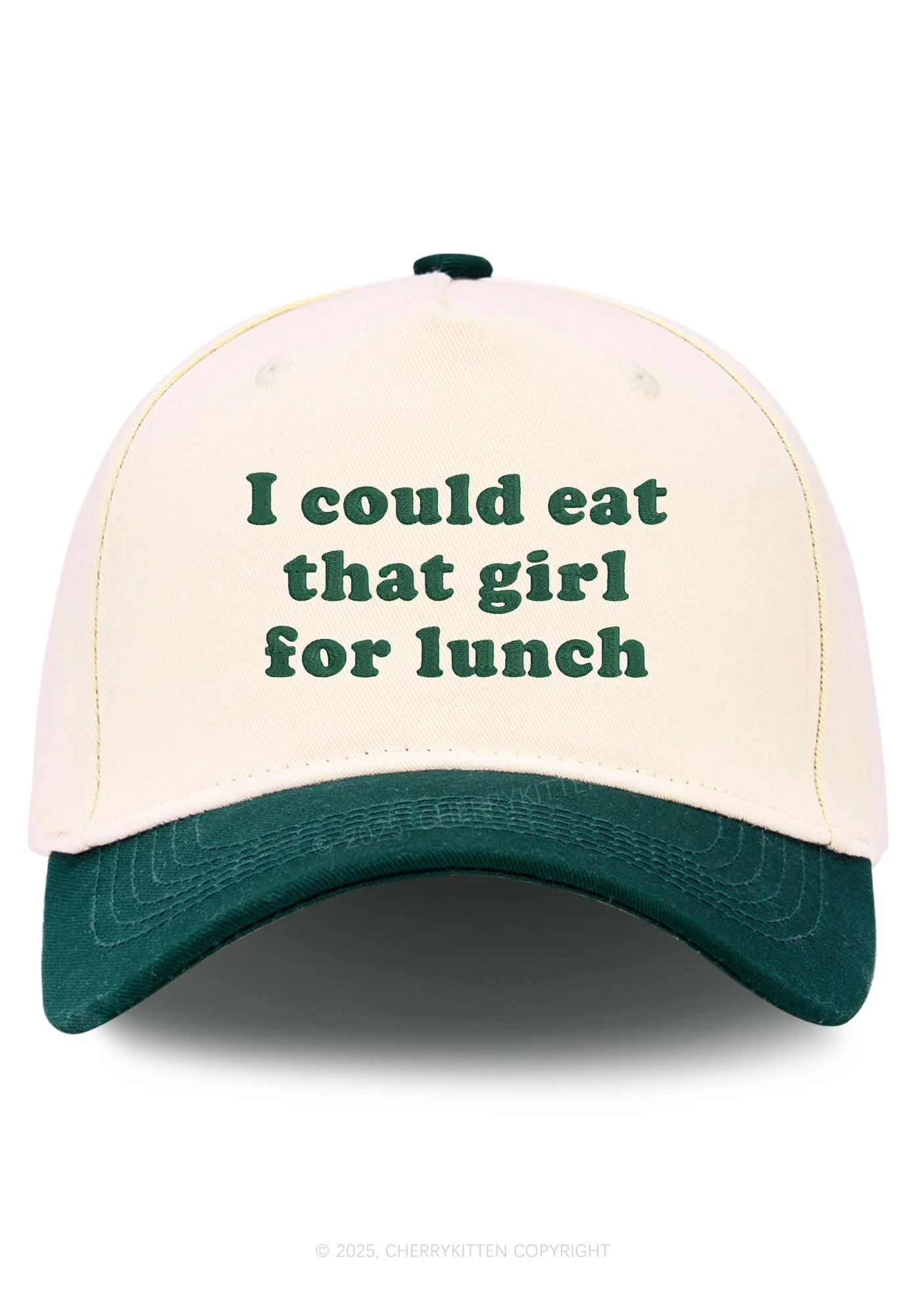Embroidered Eat That Girl For Lunch Pride Y2K Color Block Baseball Cap Cherrykitten - Image 6