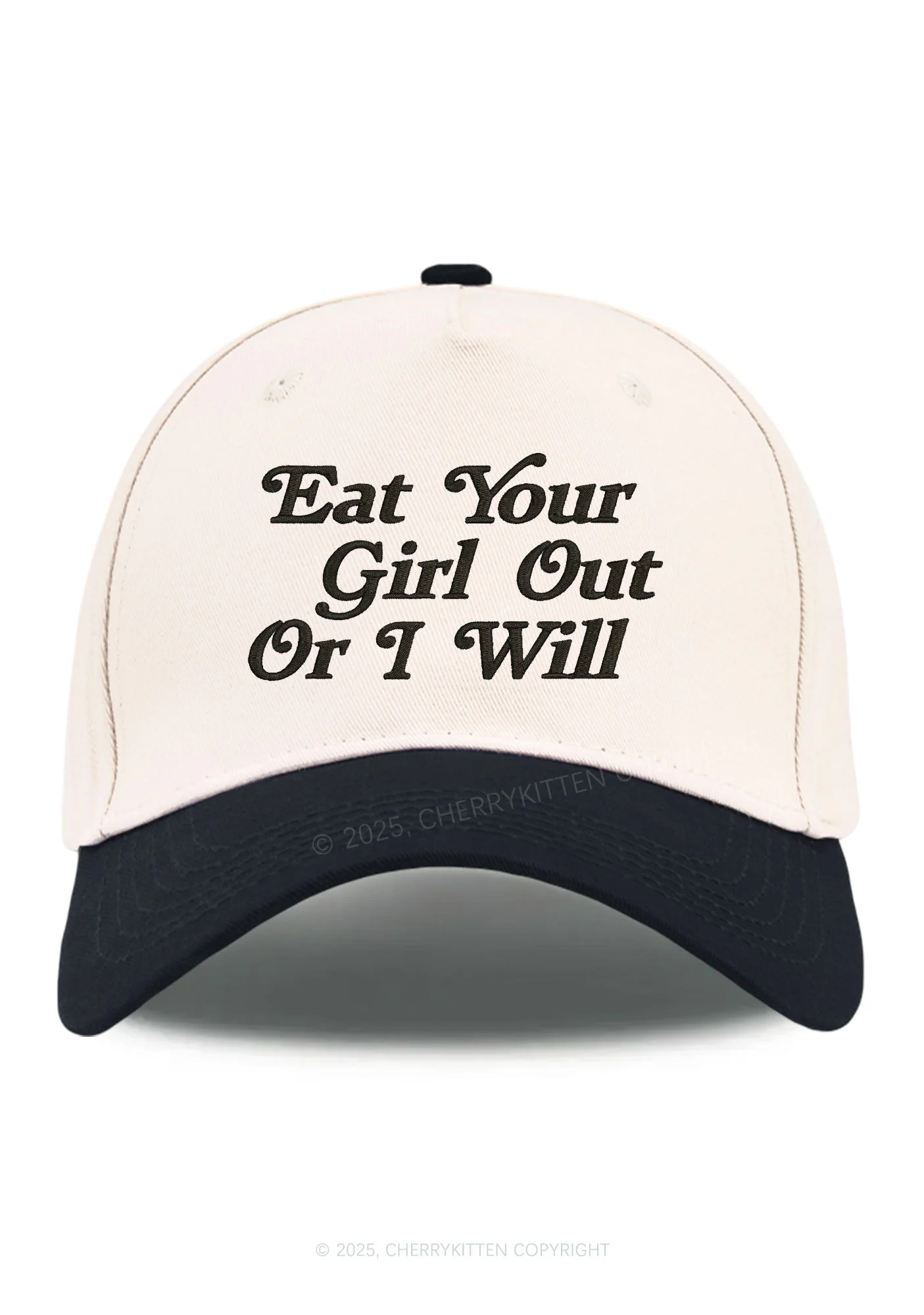 Embroidered Eat Your Girl Out Pride Y2K Color Block Baseball Cap Cherrykitten - Image 10