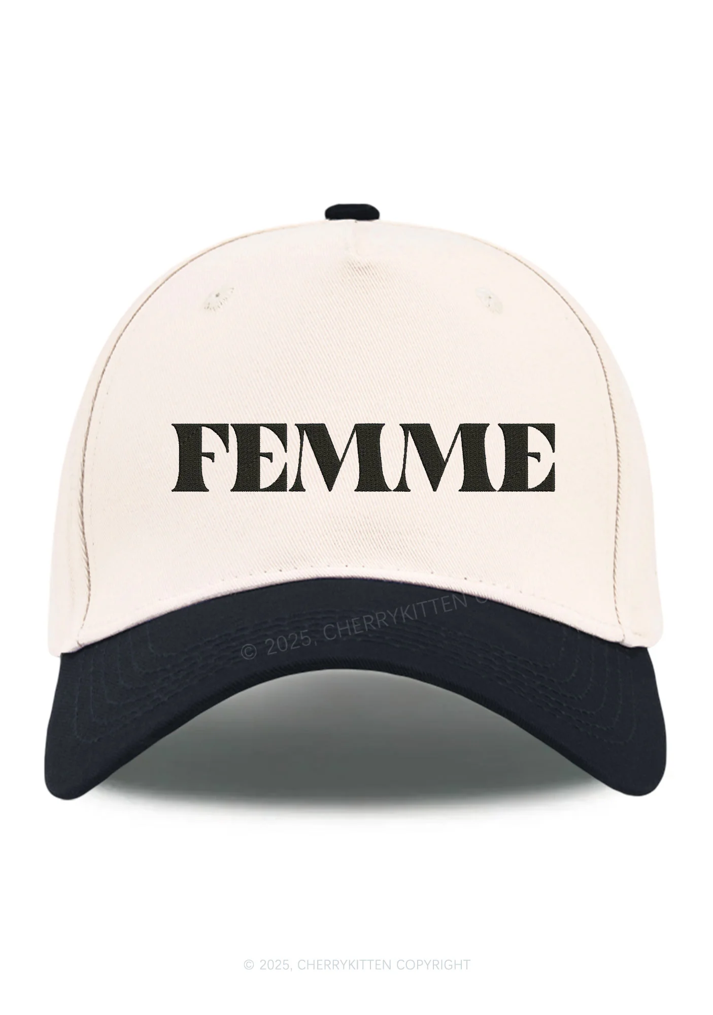 Embroidered Femme Pride Y2K Color Block Baseball Cap Cherrykitten - Image 10