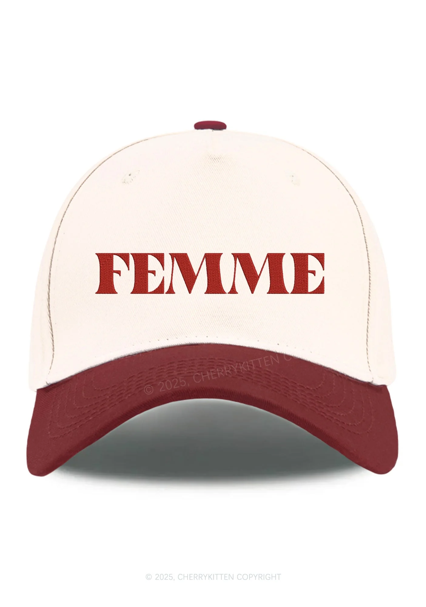 Embroidered Femme Pride Y2K Color Block Baseball Cap Cherrykitten - Image 11