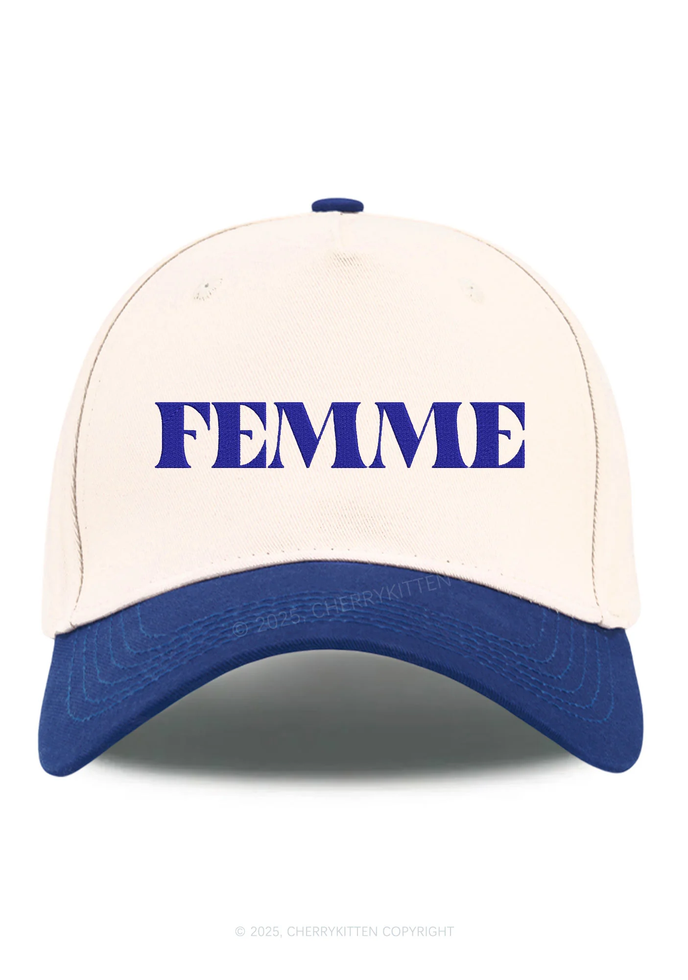 Embroidered Femme Pride Y2K Color Block Baseball Cap Cherrykitten - Image 4