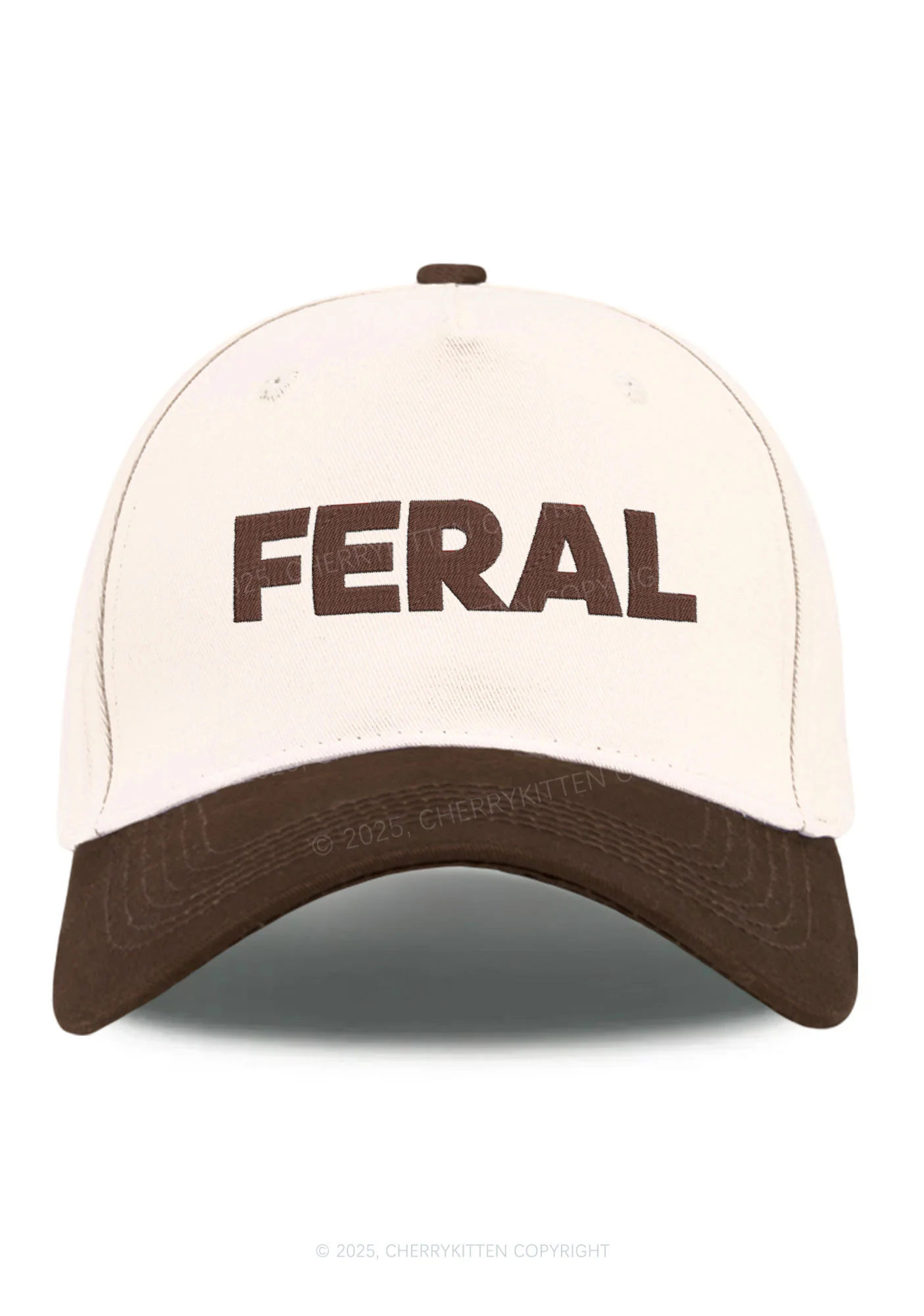 Embroidered Feral Y2K Color Block Baseball Cap Cherrykitten - Image 6
