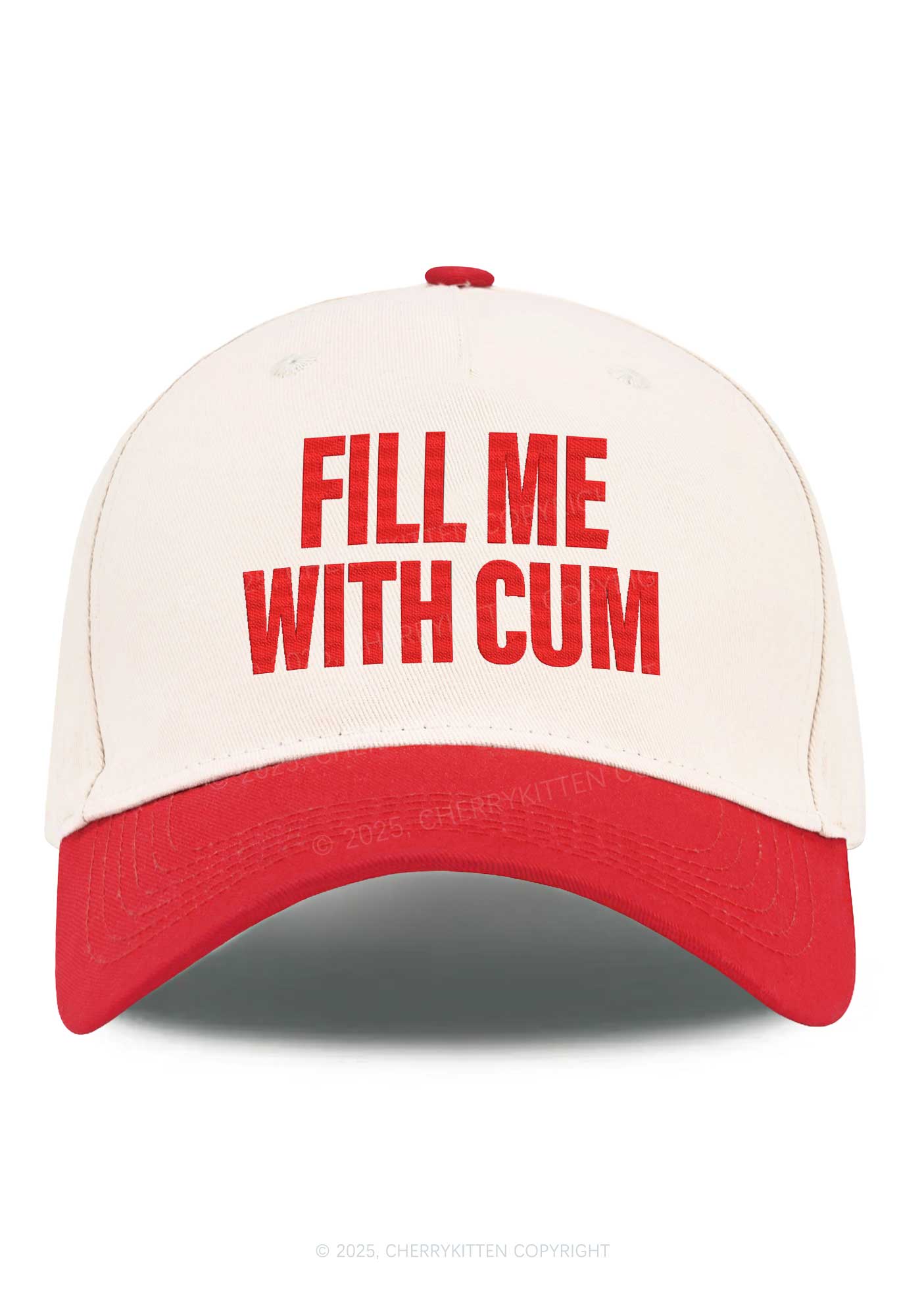 Embroidered Fill Me With Cxm Y2K Color Block Baseball Cap Cherrykitten - Image 6