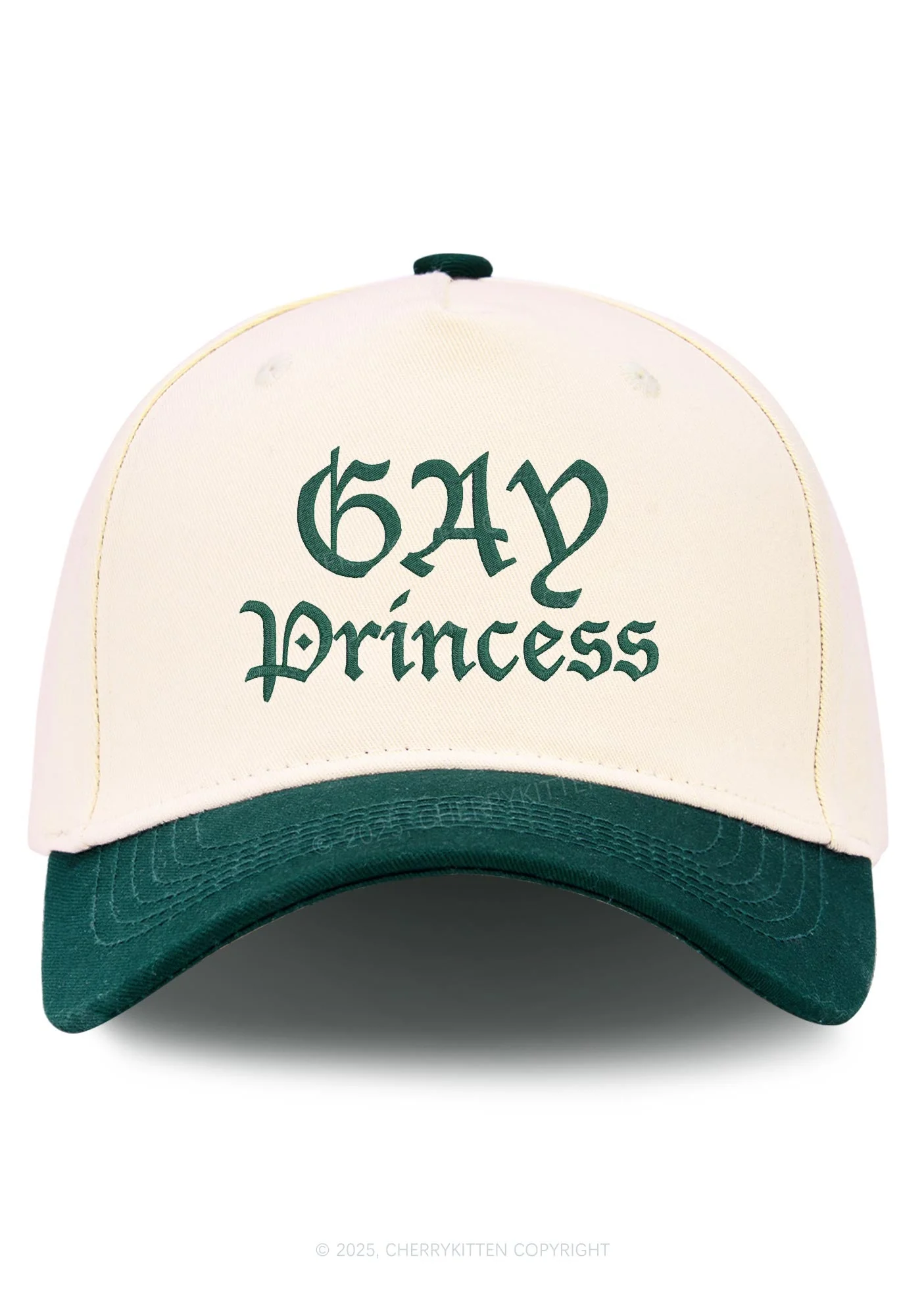 Embroidered Gay Princess Pride Y2K Color Block Baseball Cap Cherrykitten - Image 11