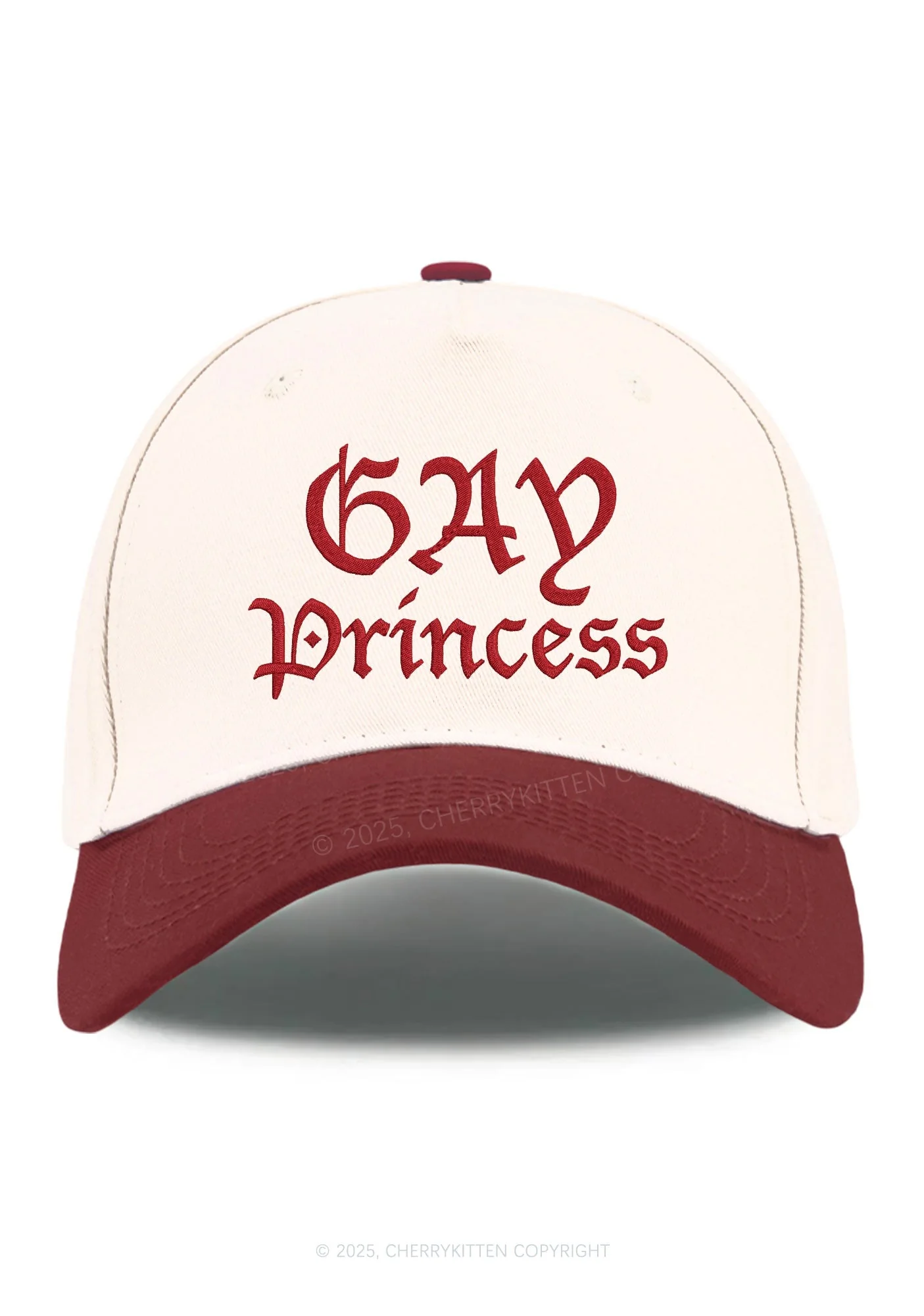 Embroidered Gay Princess Pride Y2K Color Block Baseball Cap Cherrykitten - Image 12