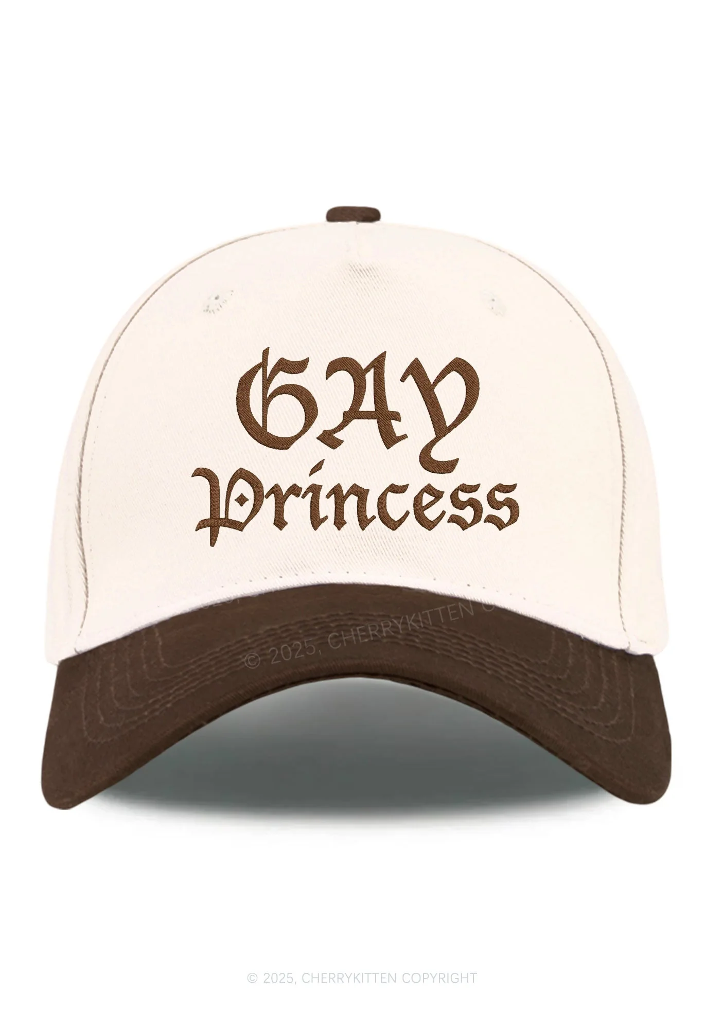 Embroidered Gay Princess Pride Y2K Color Block Baseball Cap Cherrykitten - Image 13