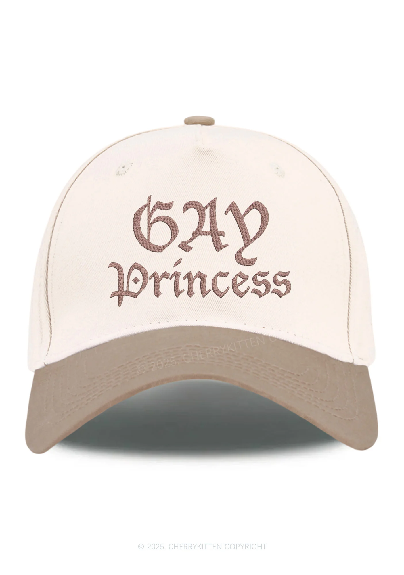 Embroidered Gay Princess Pride Y2K Color Block Baseball Cap Cherrykitten - Image 8