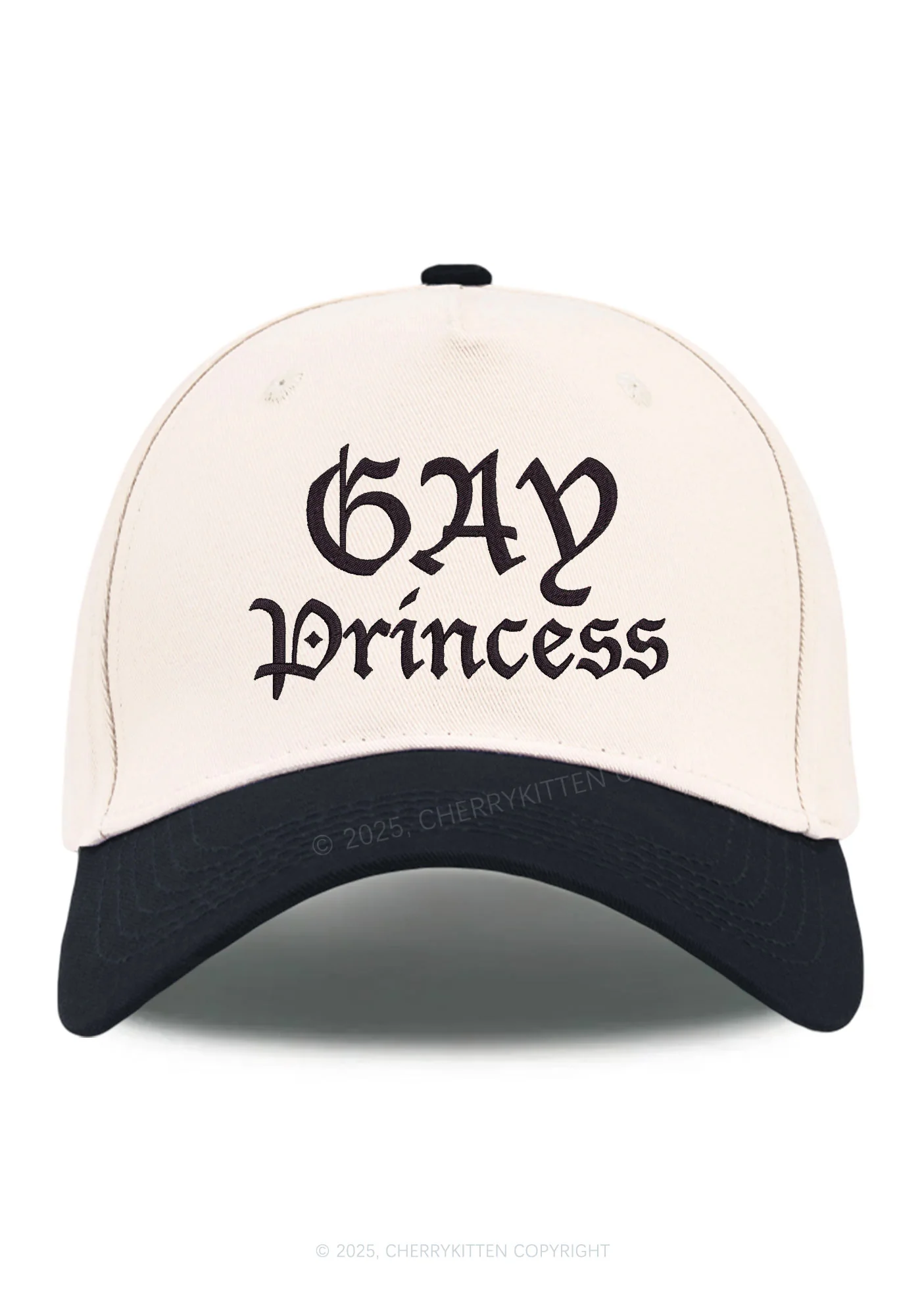 Embroidered Gay Princess Pride Y2K Color Block Baseball Cap Cherrykitten - Image 9