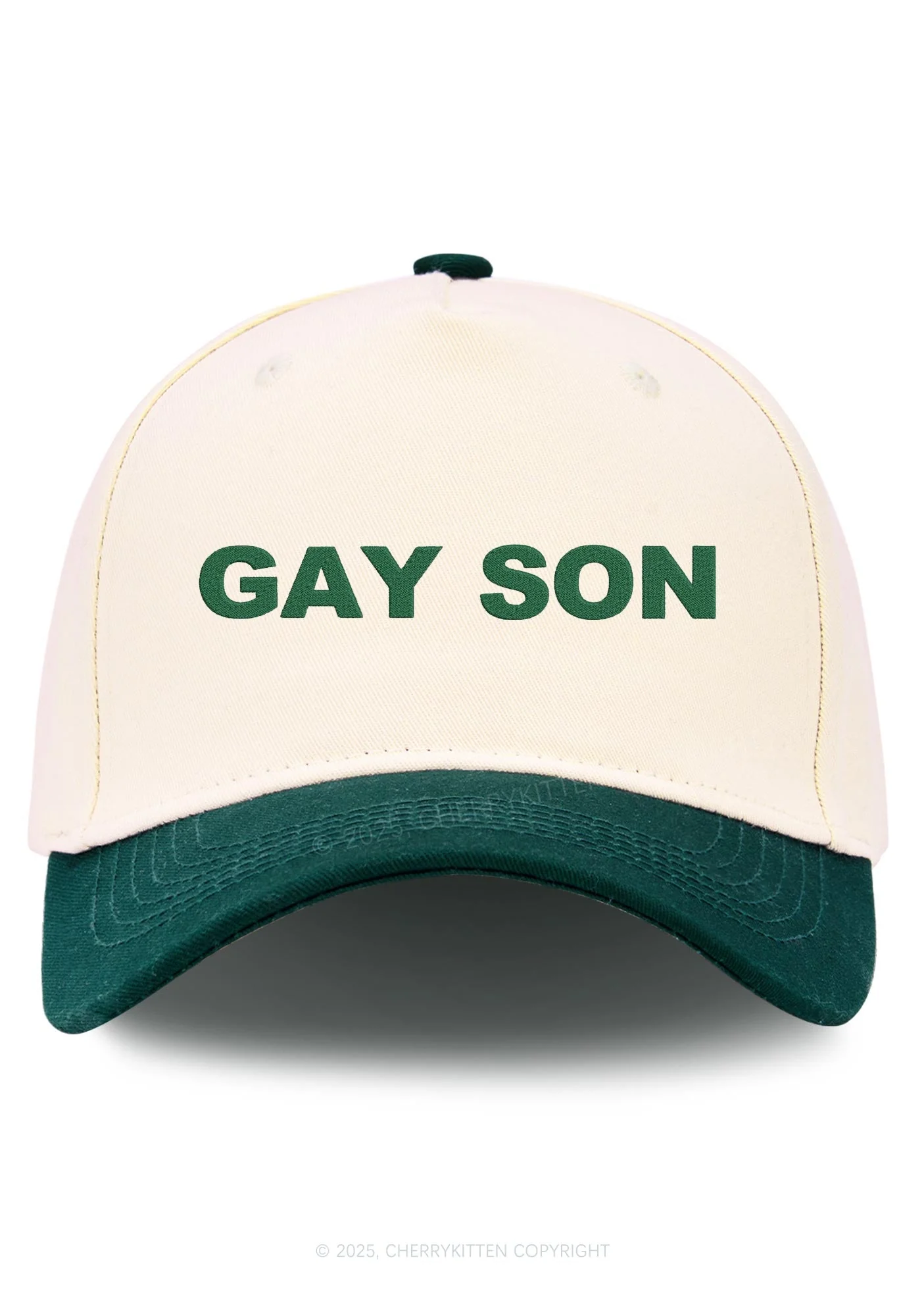 Embroidered Gay Son Pride Y2K Color Block Baseball Cap Cherrykitten - Image 11