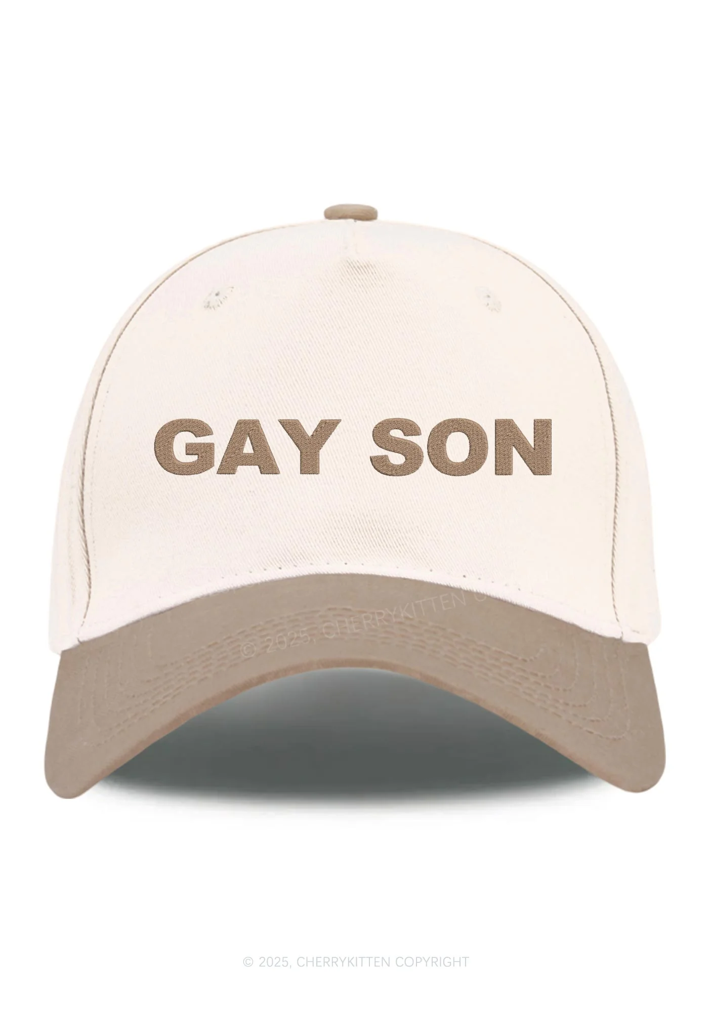 Embroidered Gay Son Pride Y2K Color Block Baseball Cap Cherrykitten - Image 8
