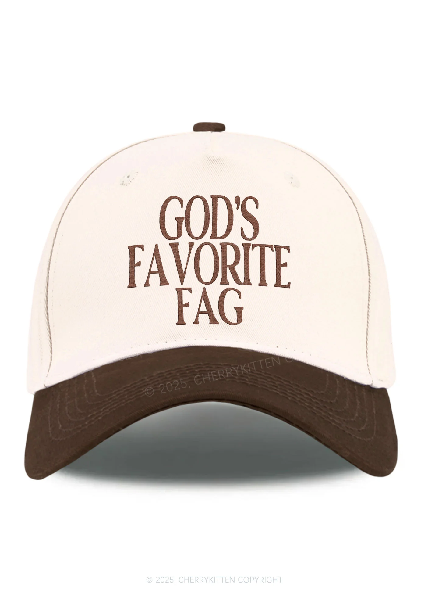 Embroidered Gods Favorite Fag Pride Y2K Color Block Baseball Cap Cherrykitten - Image 4