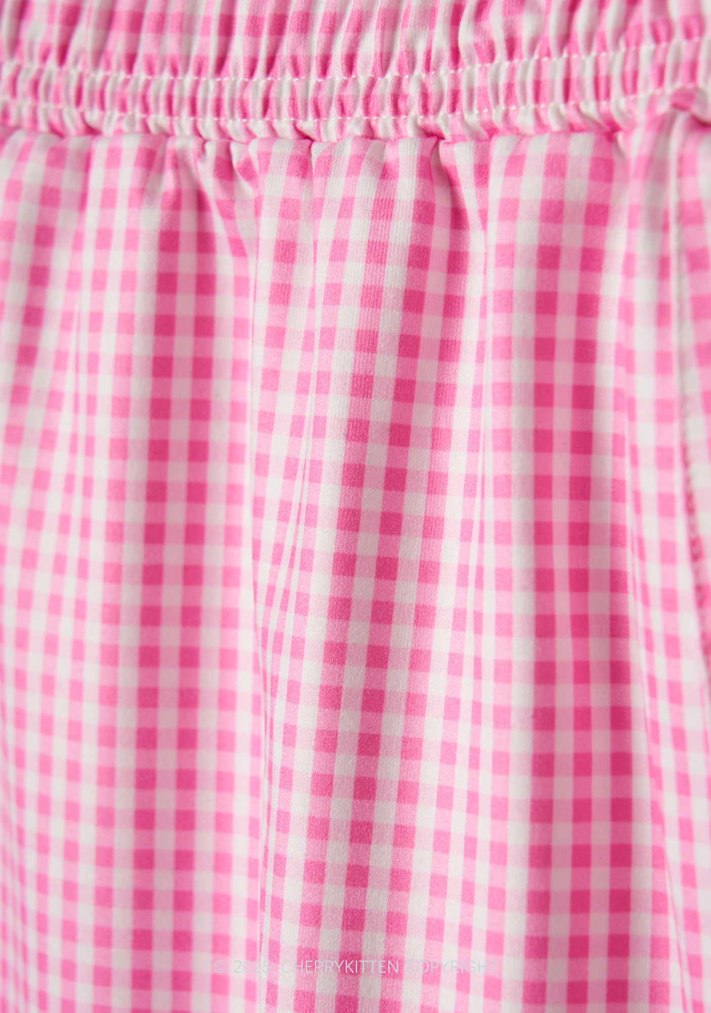 Embroidered Blue Spank Me Y2K Pink Gingham Boxer Men Shorts Cherrykitten - Image 4