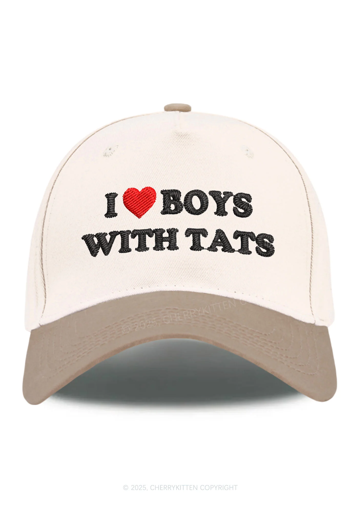 Embroidered I Love Boys With Tats Y2K Color Block Baseball Cap Cherrykitten - Image 5