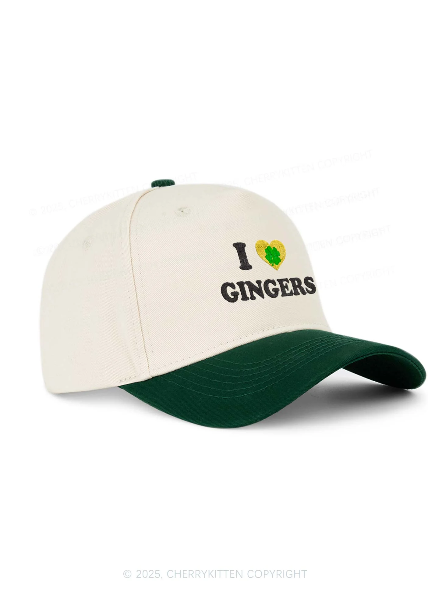 Embroidered I Love Gingers St Patricks Y2K Color Block Baseball Cap Cherrykitten - Image 2