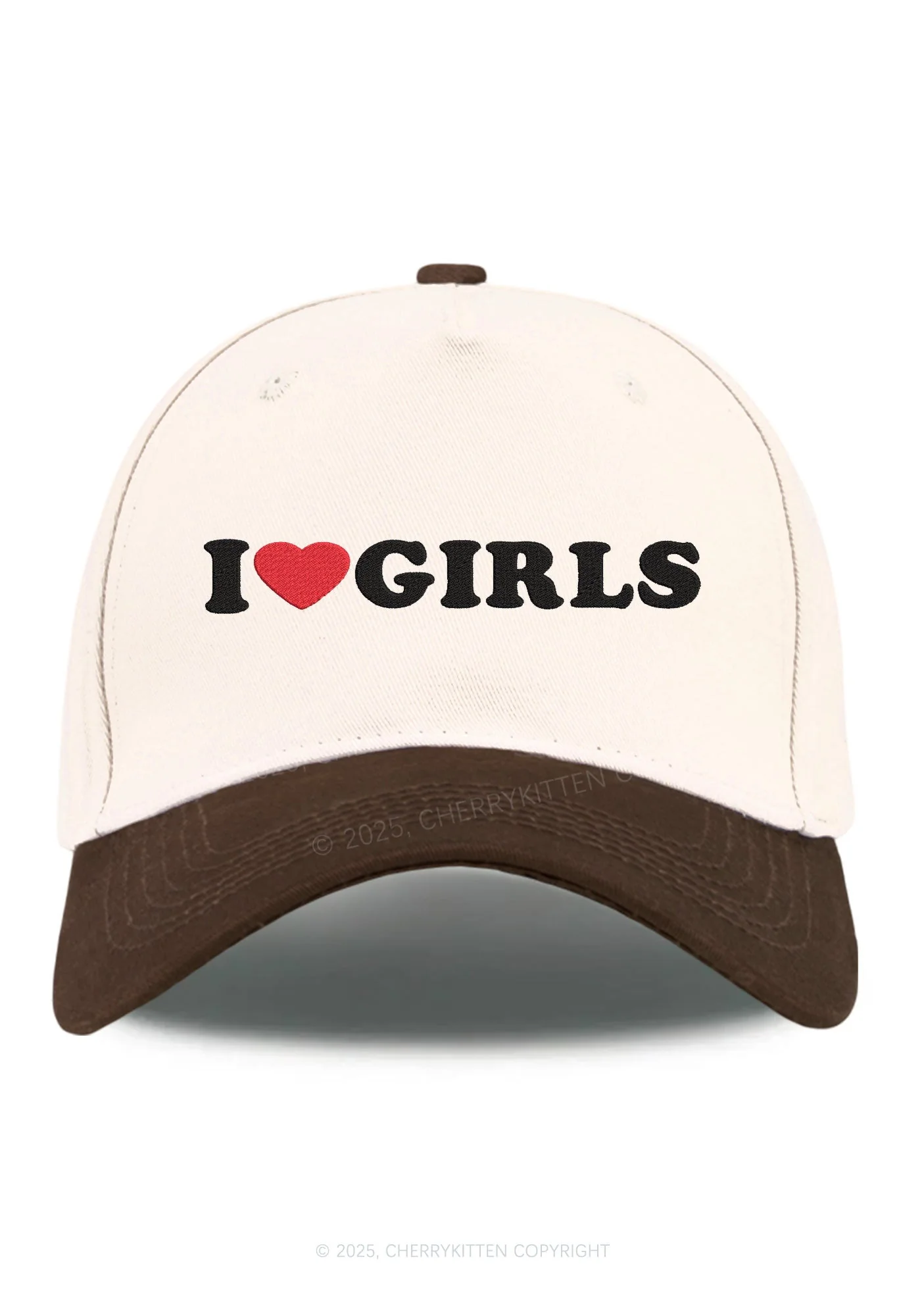 Embroidered I Love Girls Pride Y2K Color Block Baseball Cap Cherrykitten - Image 12