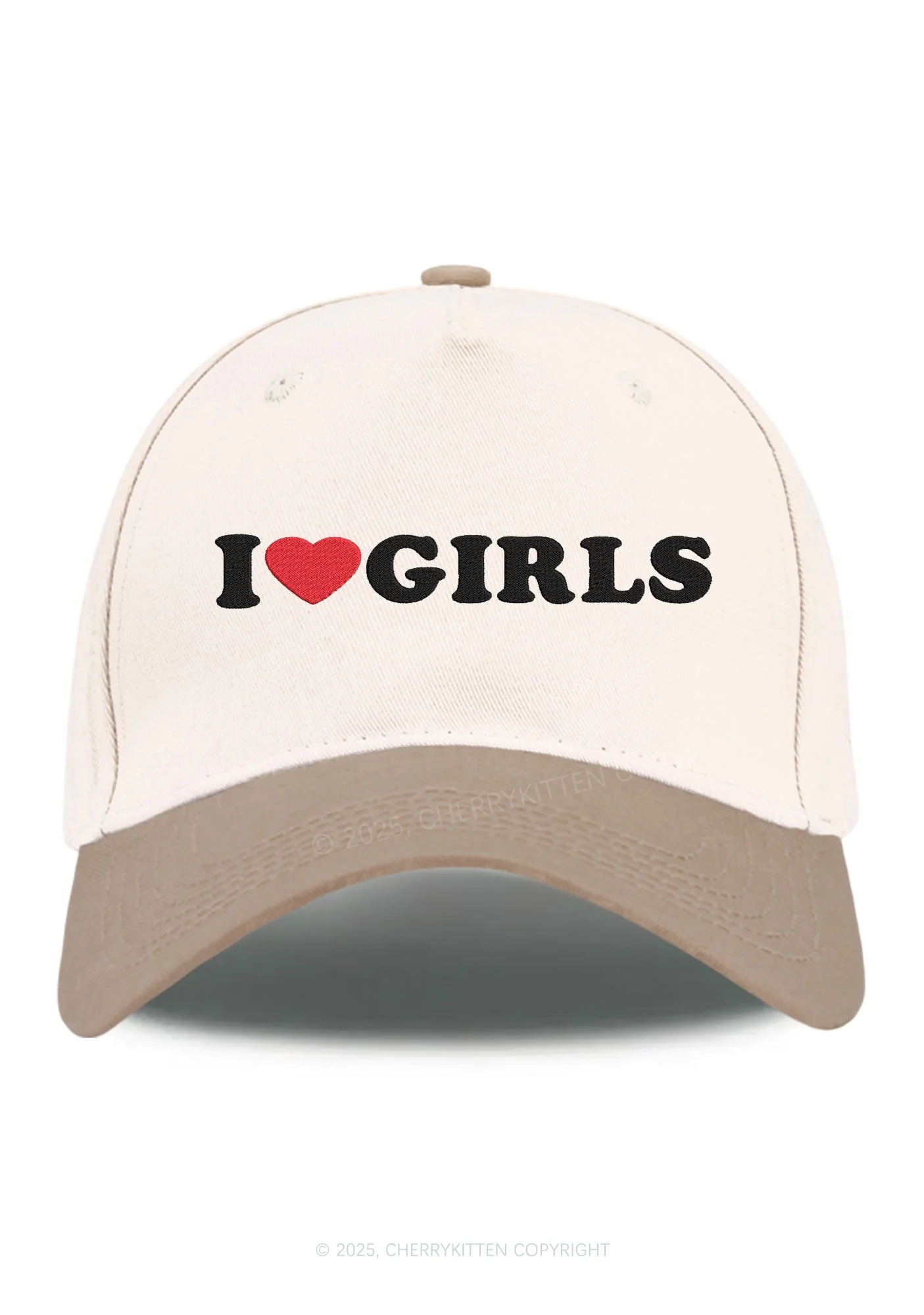 Embroidered I Love Girls Pride Y2K Color Block Baseball Cap Cherrykitten - Image 13