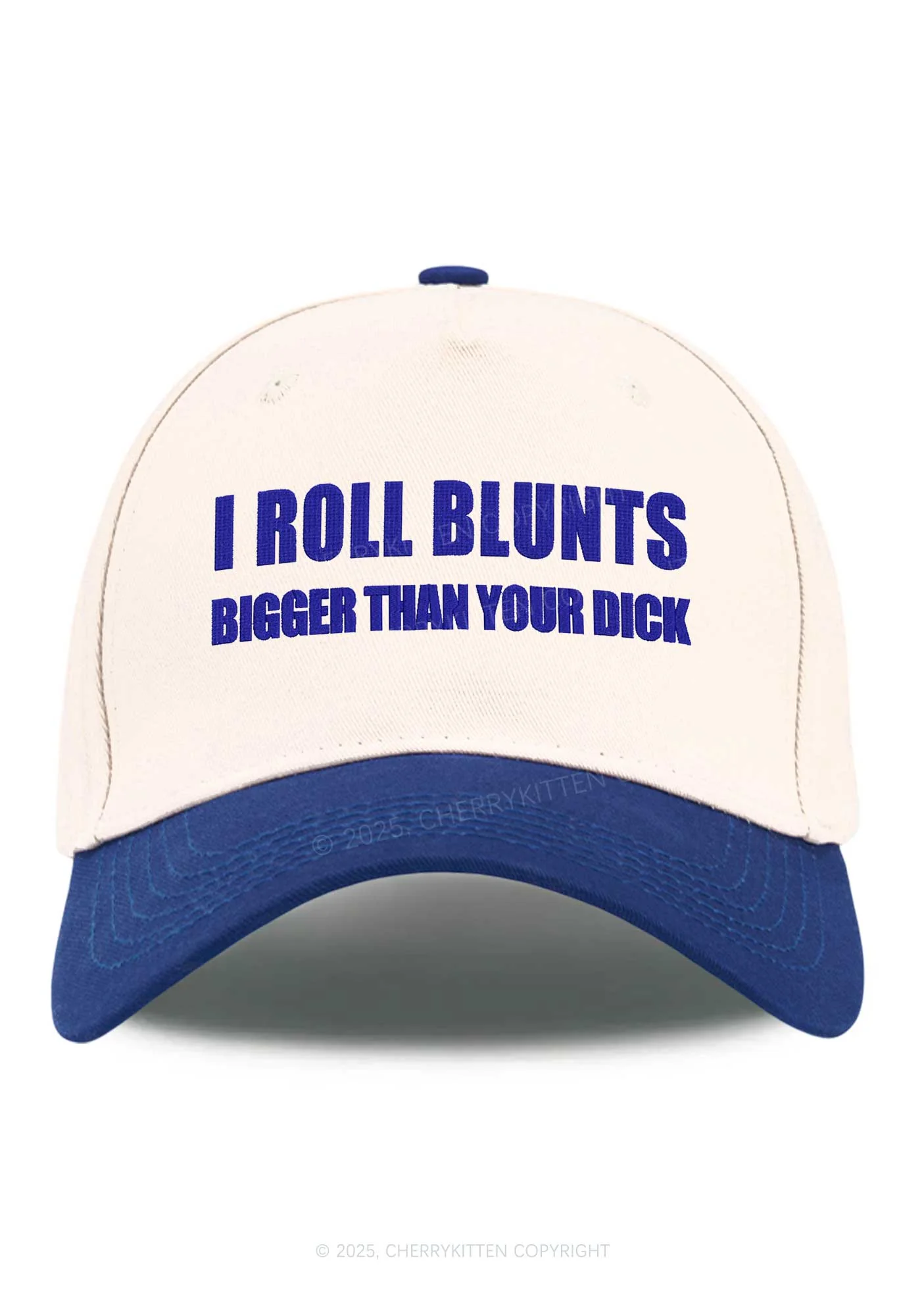 Embroidered I Roll Blunts Y2K Color Block Baseball Cap Cherrykitten - Image 5