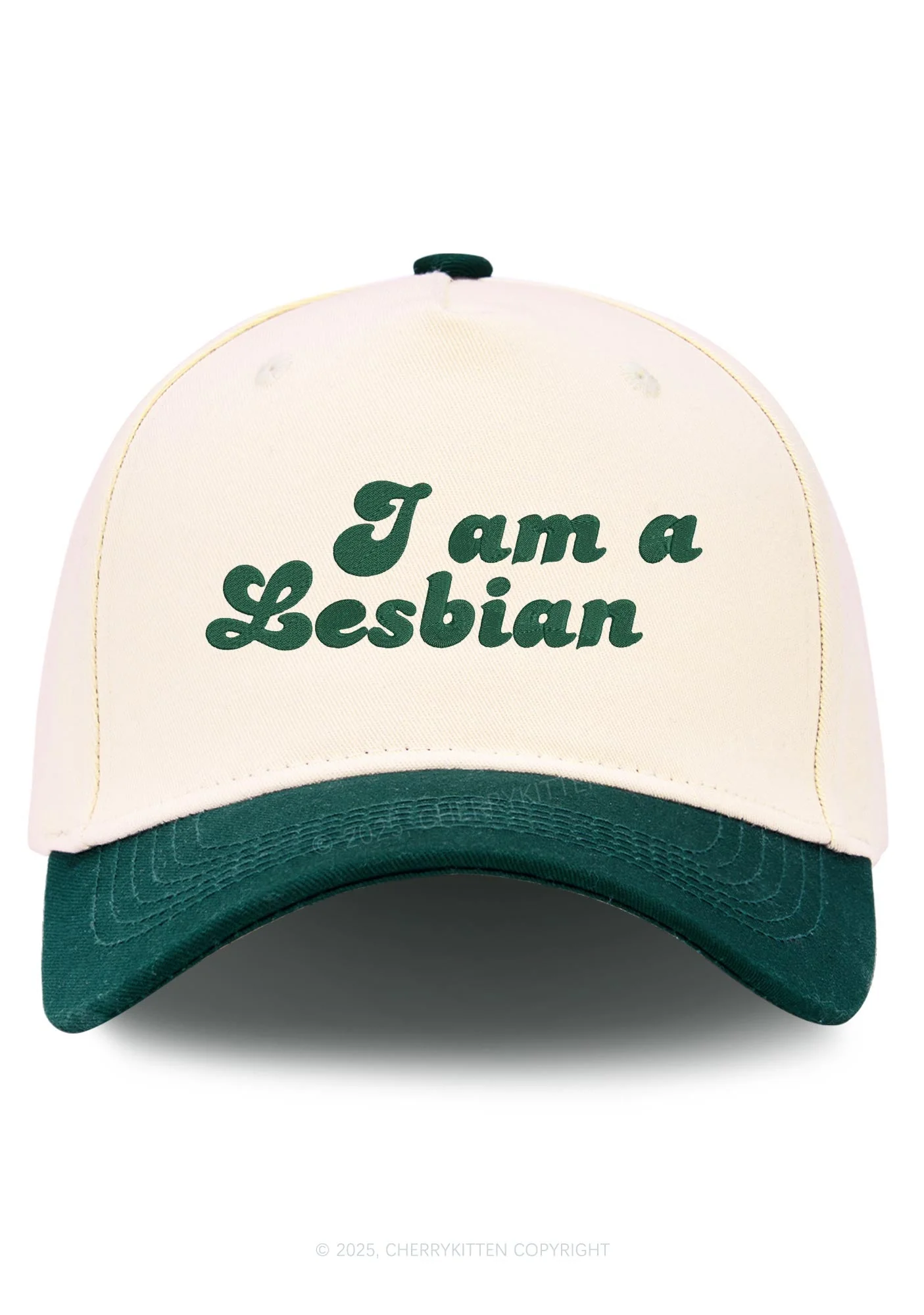 Embroidered Im Lesbian Pride Y2K Color Block Baseball Cap Cherrykitten - Image 12