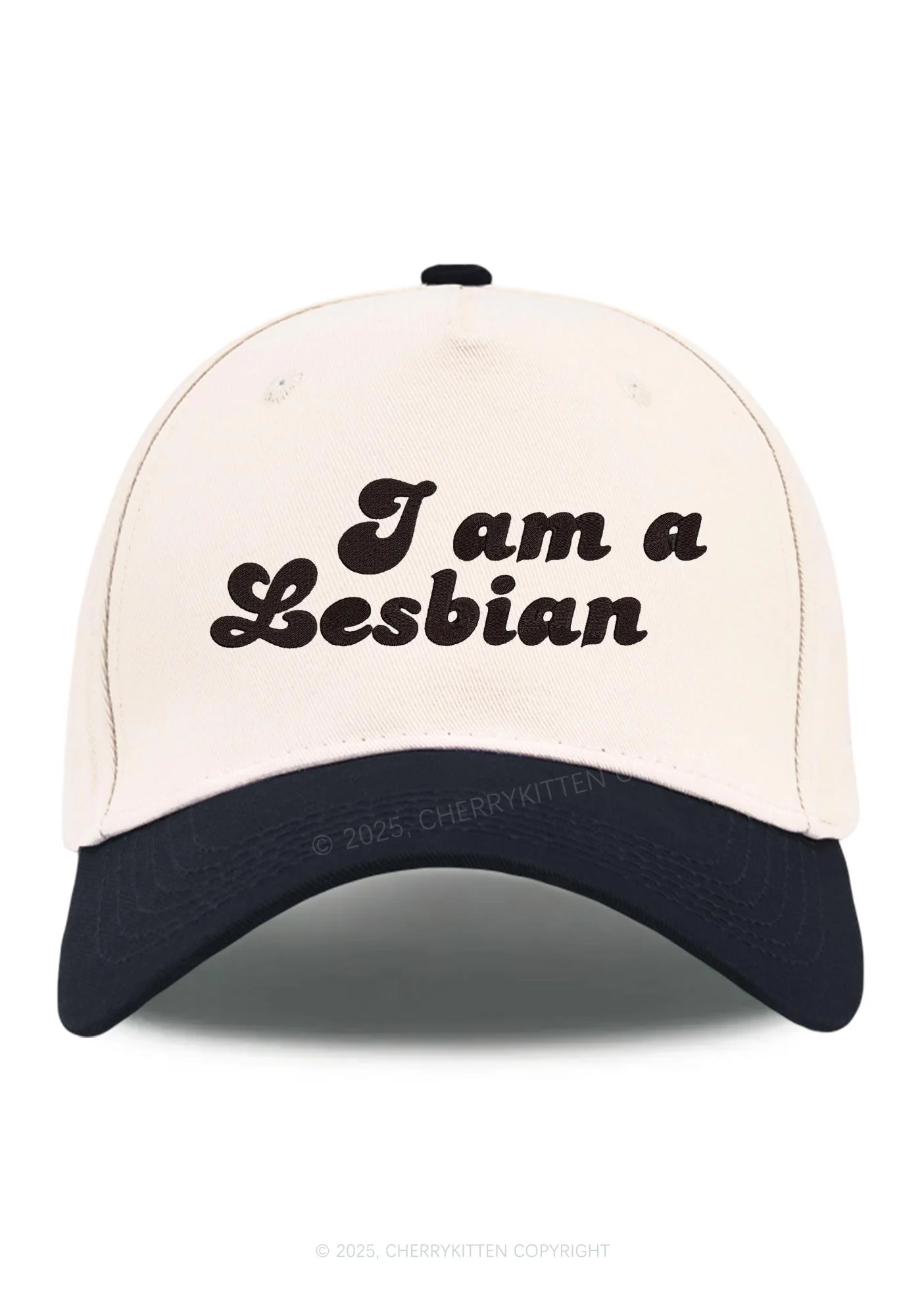 Embroidered Im Lesbian Pride Y2K Color Block Baseball Cap Cherrykitten - Image 8