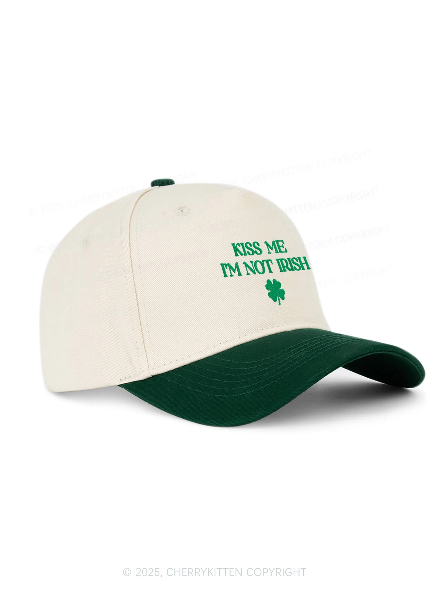 Embroidered Im Not Irish St Patricks Y2K Color Block Baseball Cap Cherrykitten - Image 2
