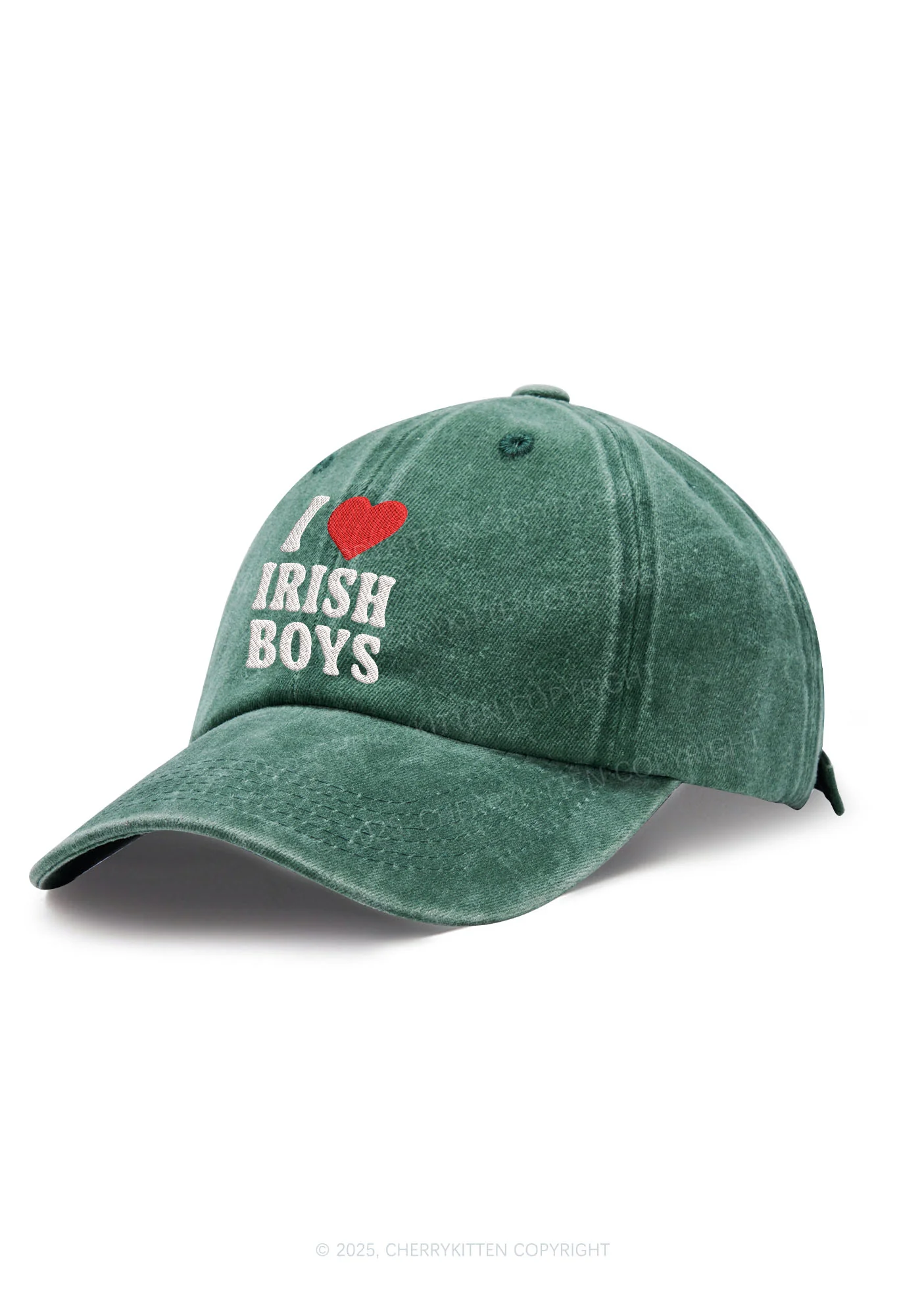 Embroidered Irish Boys St Patricks Y2K Washed Baseball Cap Cherrykitten - Image 2