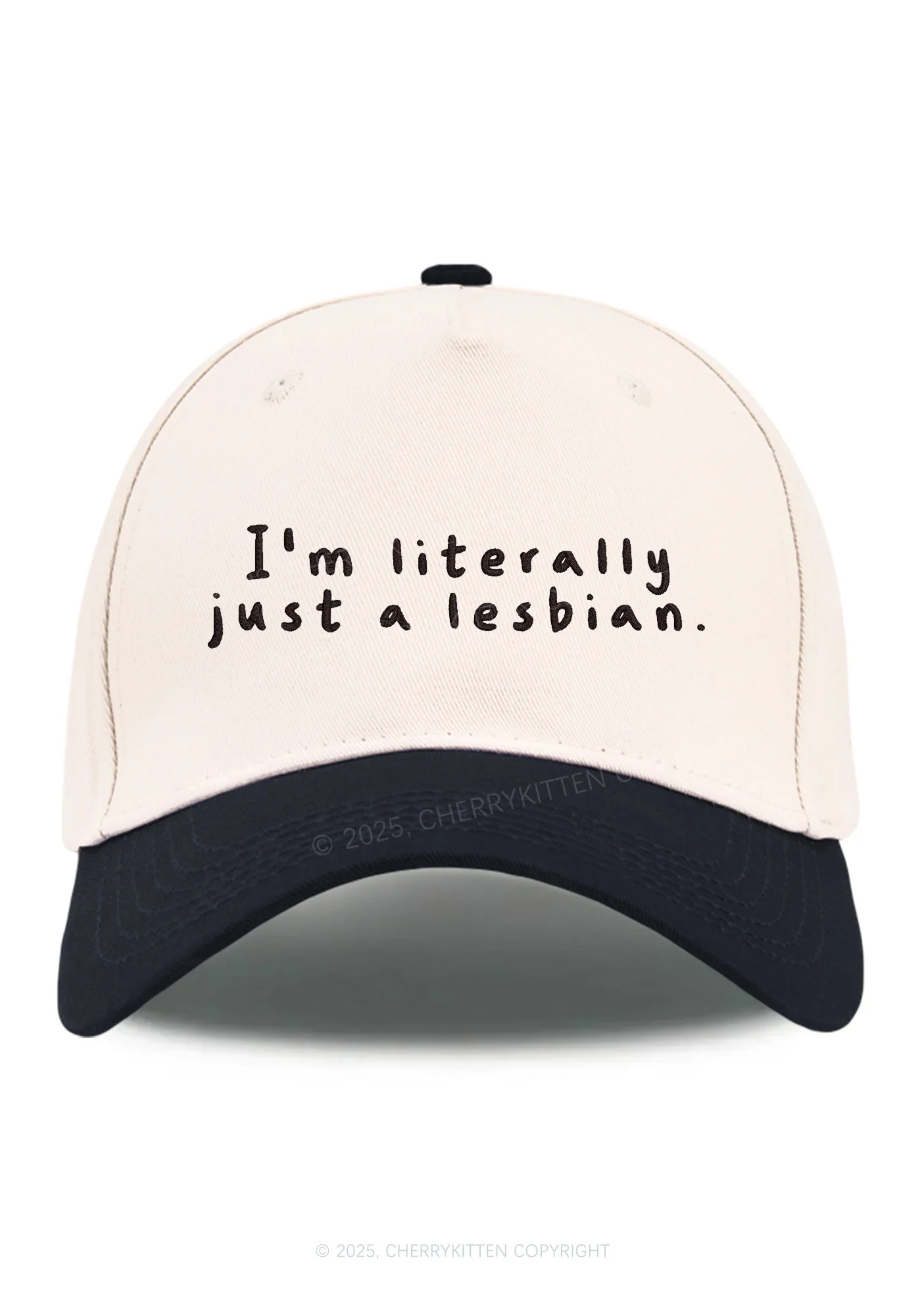 Embroidered Just A Lesbian Pride Y2K Color Block Baseball Cap Cherrykitten - Image 10