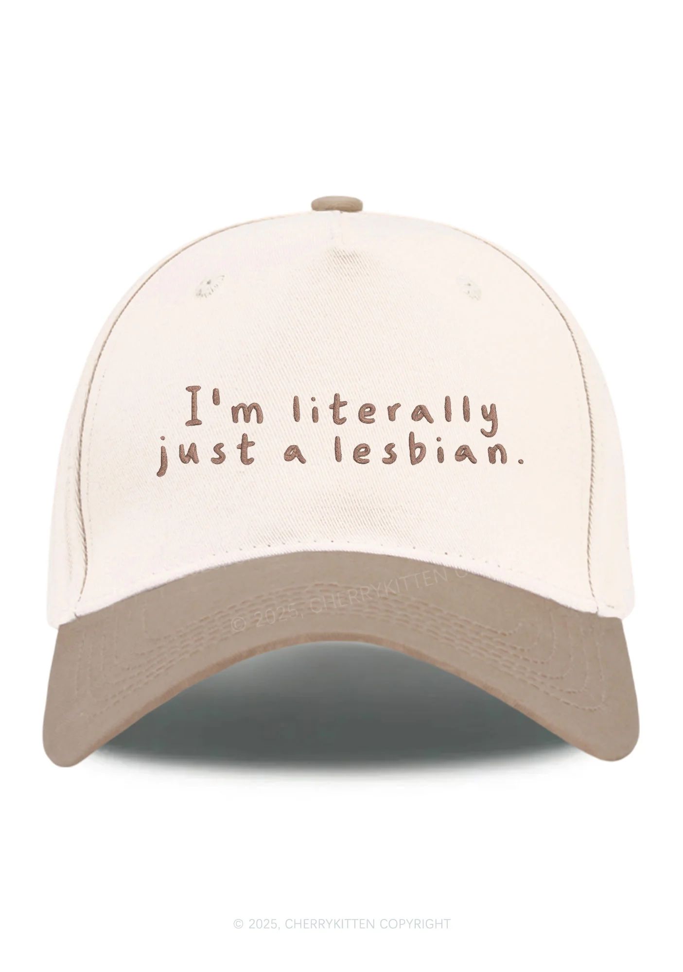 Embroidered Just A Lesbian Pride Y2K Color Block Baseball Cap Cherrykitten - Image 8